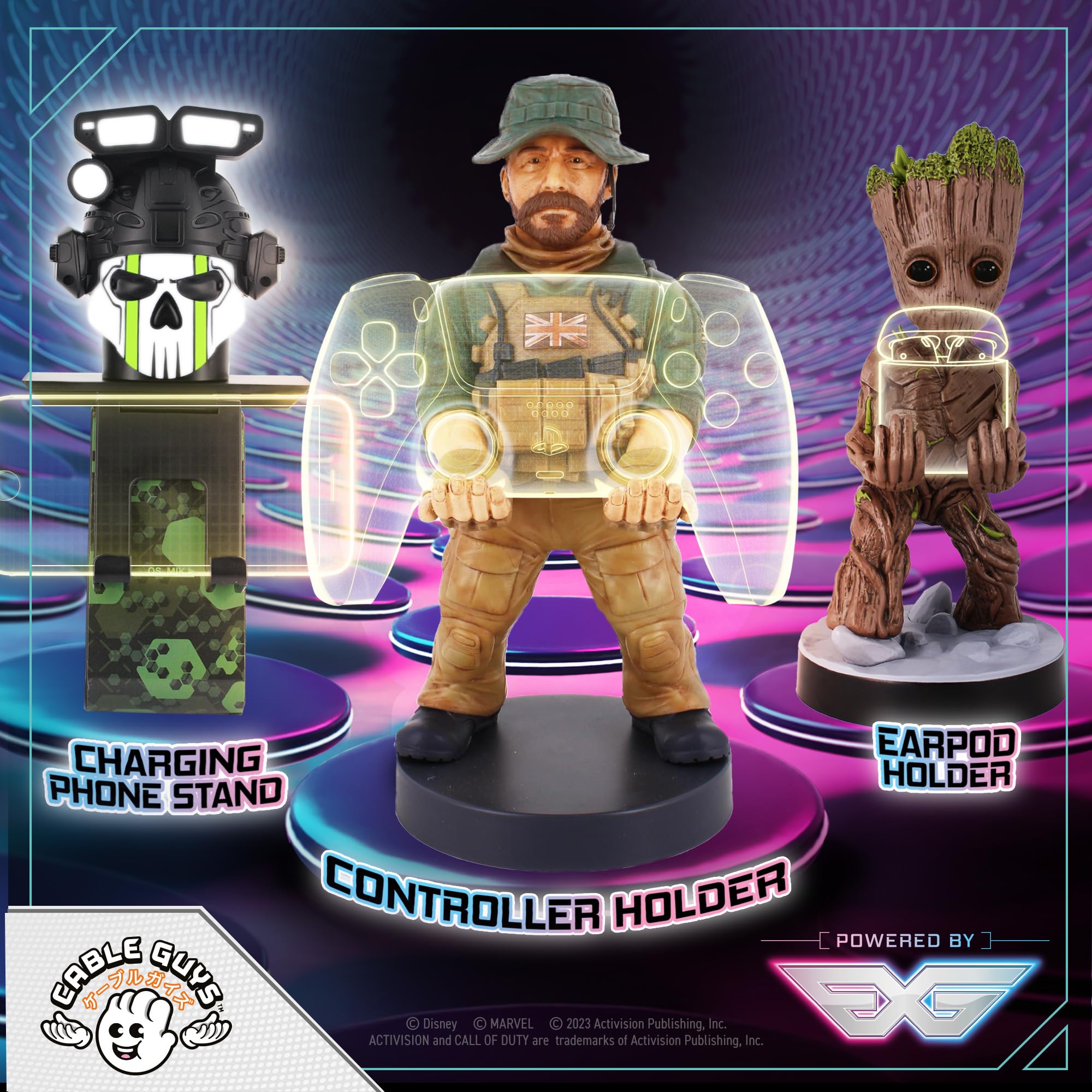 Cable Guy Captain Price, Soporte De SujecióN O Carga Para Mando De Consola Y Smartphone De Tu Personaje Favorito Con Licencia De Call Of Duty. Producto Con Licencia Oficial. Exquisite Gaming