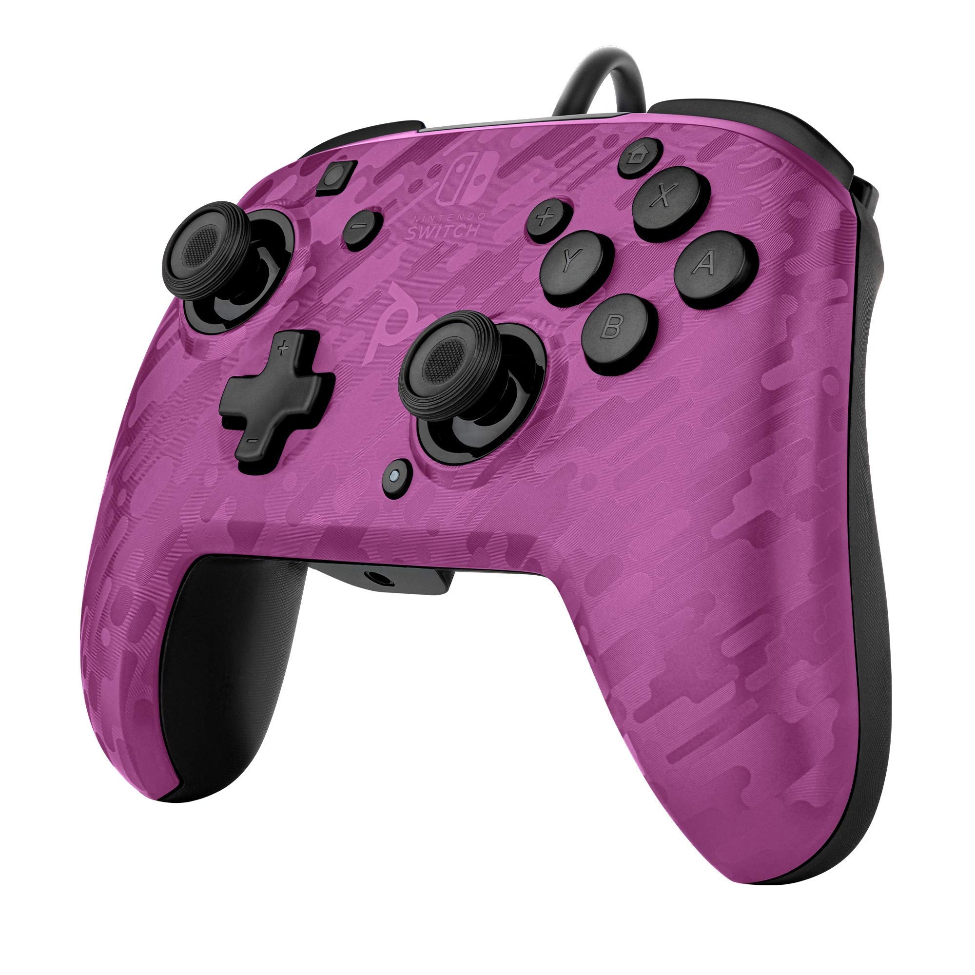 Mando Nintendo Switch Pdp Pro Faceoff Deluxe + Audio Chat Camo Morado