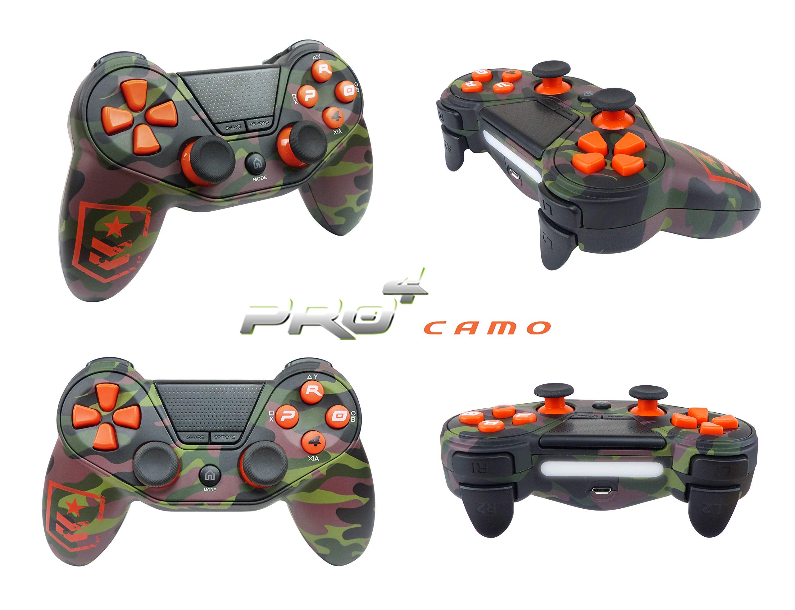 Mando ps4 Pro4 Fps InaláMbrico Camo ( PS4/PS3/PC) - Accesorio compatible