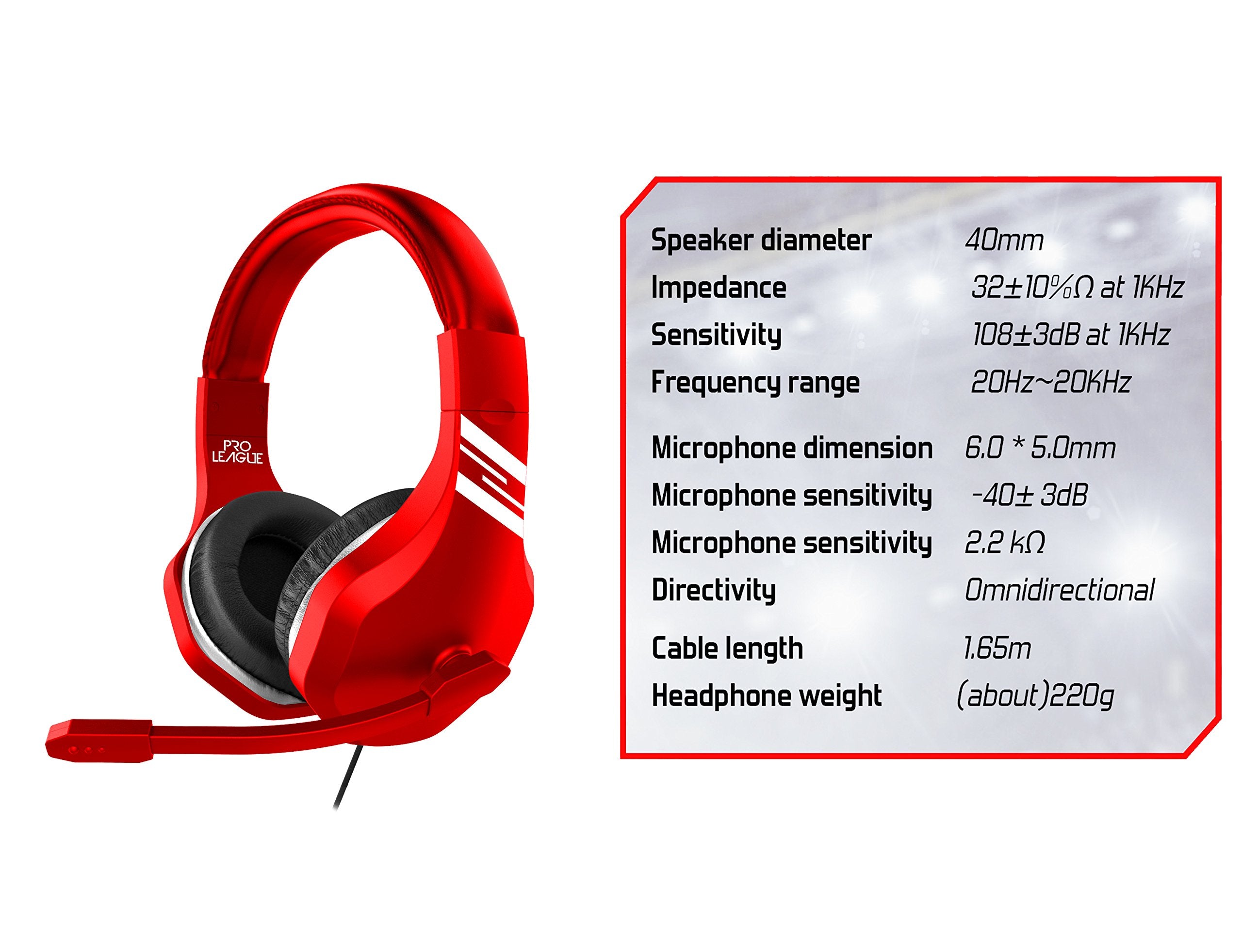 Subsonic - Auriculares Para Juegos Con MicróFono, Color Rojo ( PS4 - Slim, PS4 Pro, Xbox One, PC)