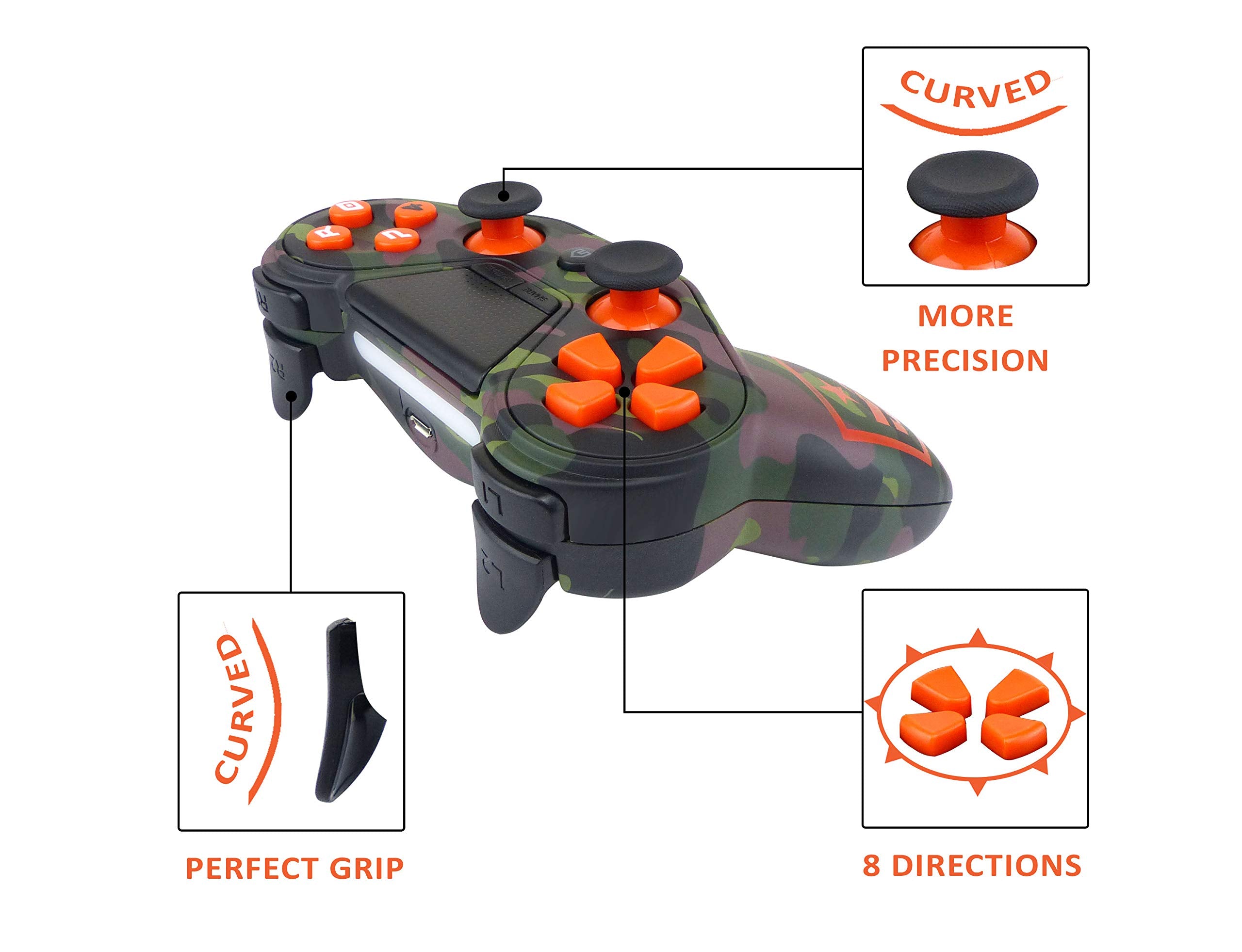 Mando ps4 Pro4 Fps InaláMbrico Camo ( PS4/PS3/PC) - Accesorio compatible