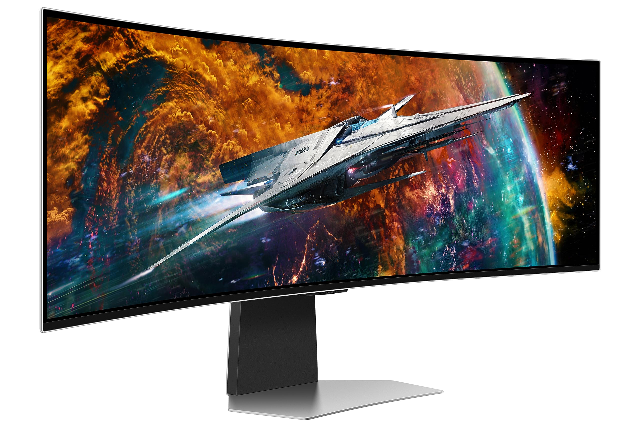 Smart Monitor Gaming Ultrapanorámico Curvo Samsung Odyssey OLEDG9 S49CG954SU 49'/ Dual QHD/ 0.03ms/ 240Hz/ OLED/ Regulable en altura/ Multimedia/Plata
