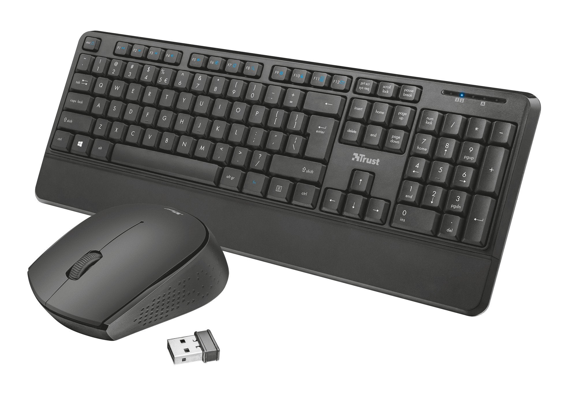 Trust Thoza - Teclado Y RatóN InaláMbricos Para Funciones Multimedia, Color Negro
