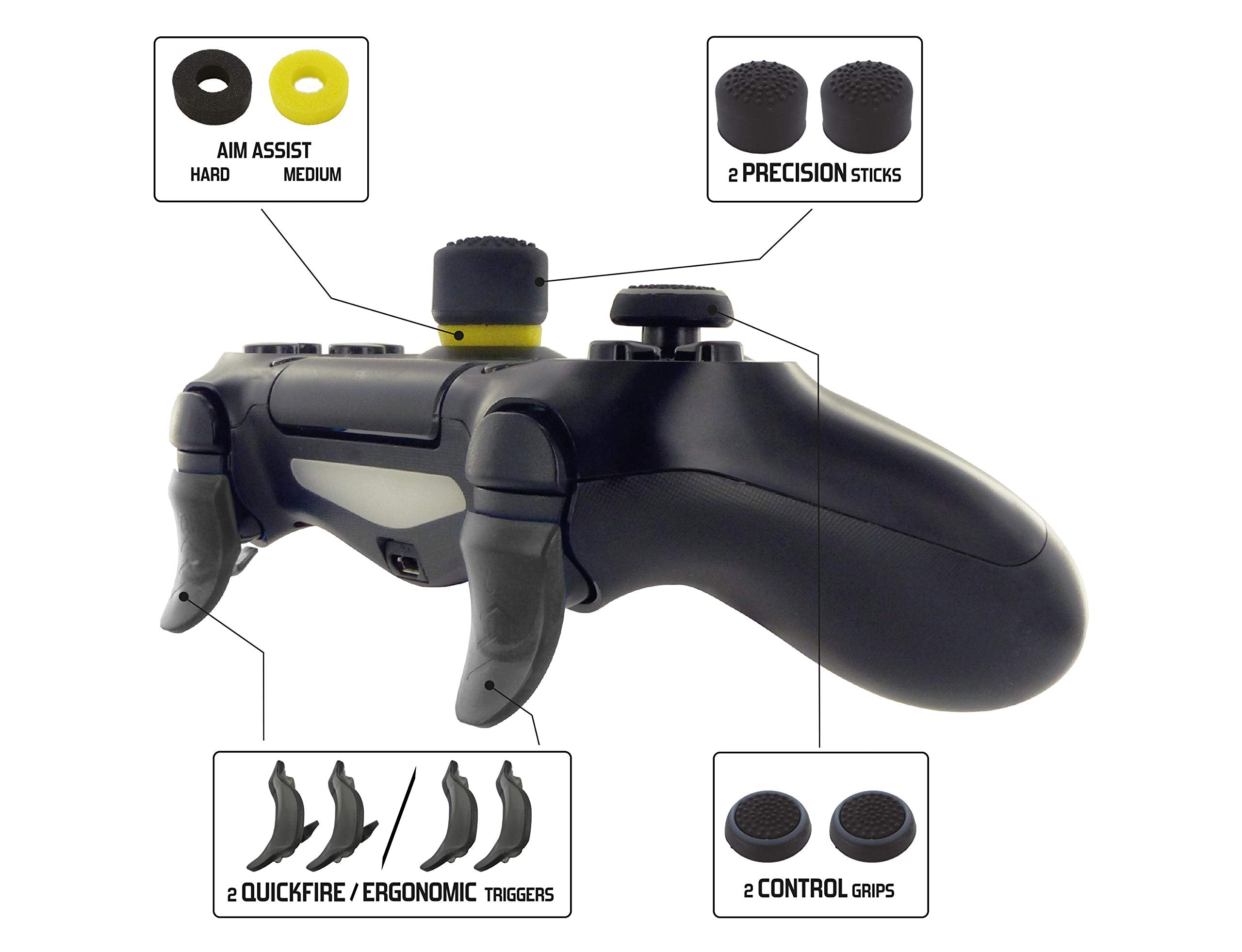Kit E-Sport Avec Grips/Mousses De PréCision Pour Manette/GâChettes Pour PS4 - /Slim/Pro [IMPORTACIÓN FRANCESA]