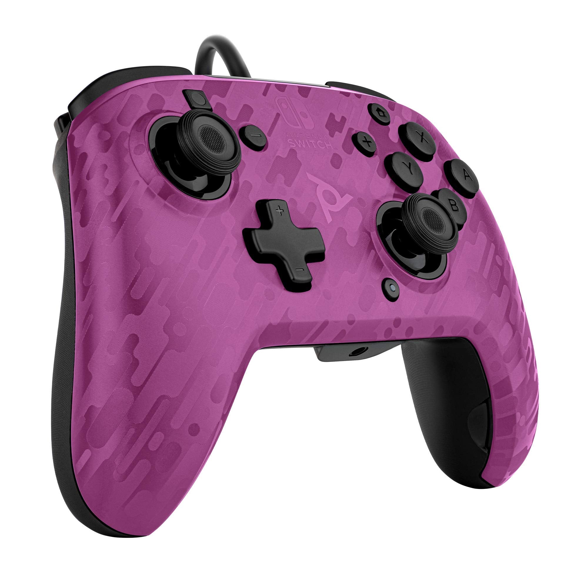 Mando Nintendo Switch Pdp Pro Faceoff Deluxe + Audio Chat Camo Morado