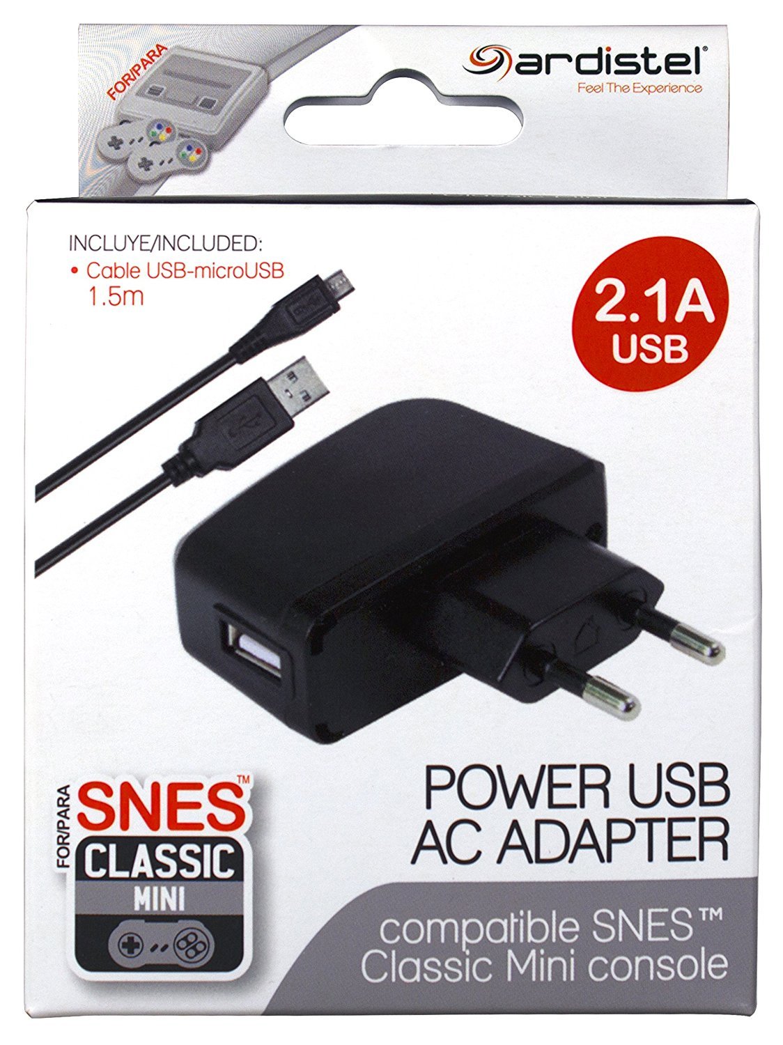 Adaptador Ardistel Corriente Usb 2.1a (Nes/Snes Mini) - Para Nintendo Classic Mini