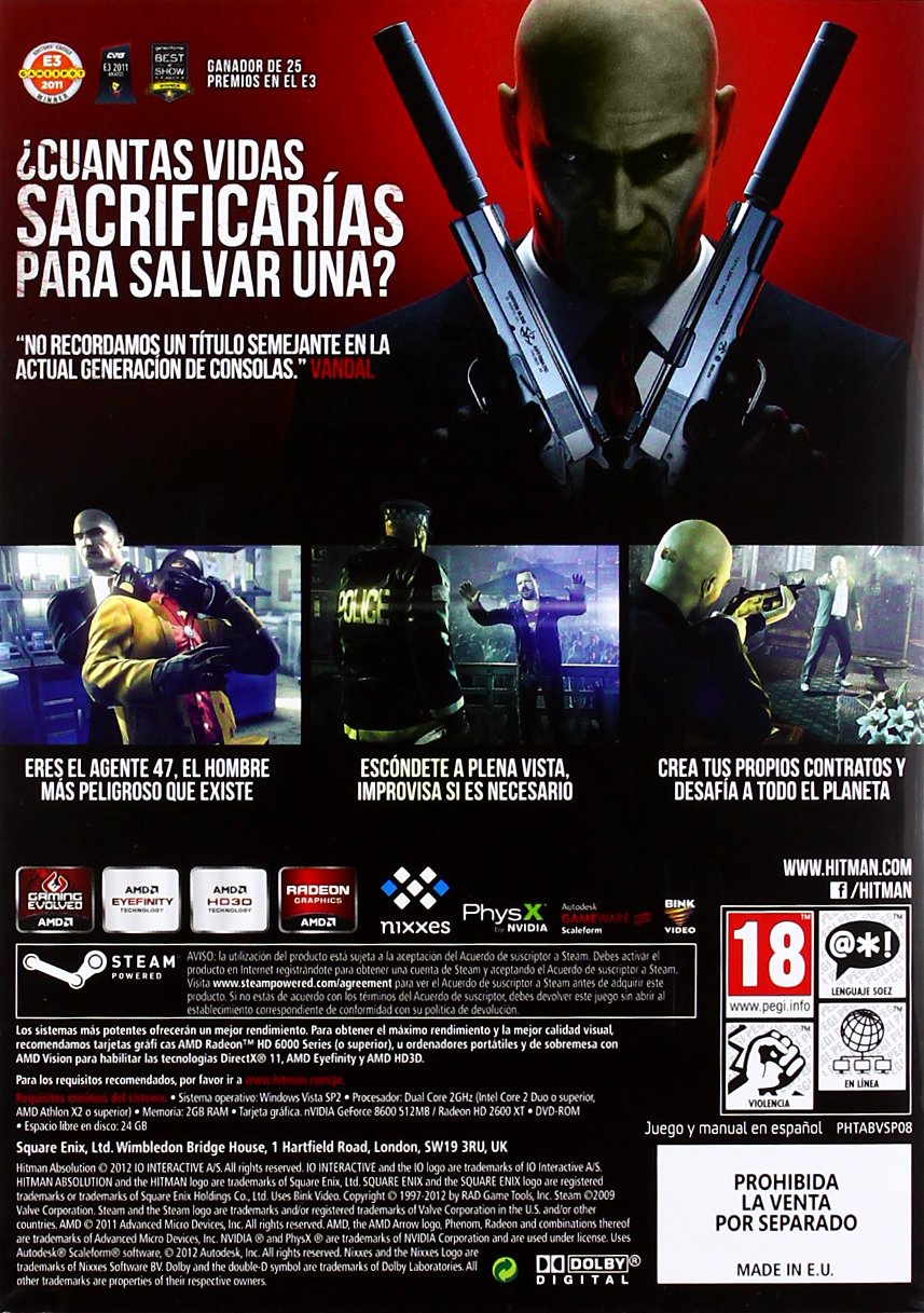 Hitman Absolution - Professional Edition Pcgaming [Pal Esp] - Nuevo