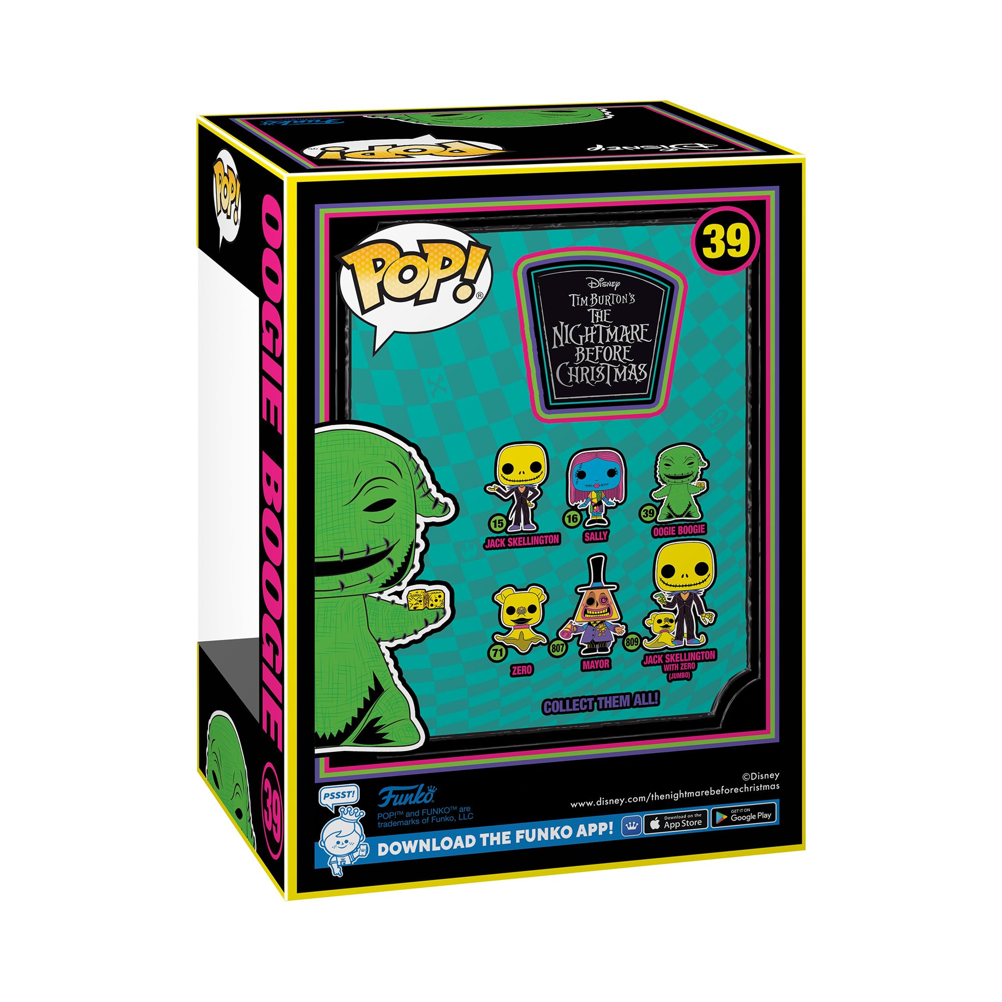 Funko Pop! Disney: The Nightmare Before Christmas - Blacklight - Oogie Boogie - Figura De Vinilo Coleccionable - Idea De Regalo- Mercancia Oficial - Juguetes Para NiñOs Y Adultos - Movies Fans