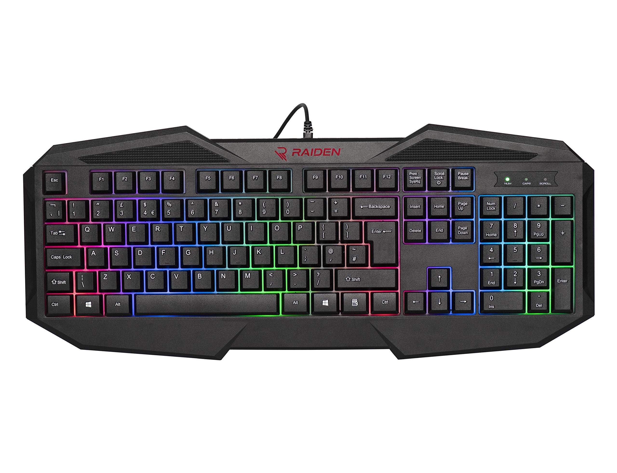 - Raiden - Paquete De Accesorios De Juego 5 En 1 Para Pc - Teclado Qwerty - RatóN - Alfombrillas - Soporte Para Auriculares Y Cascos (Windows 8)
