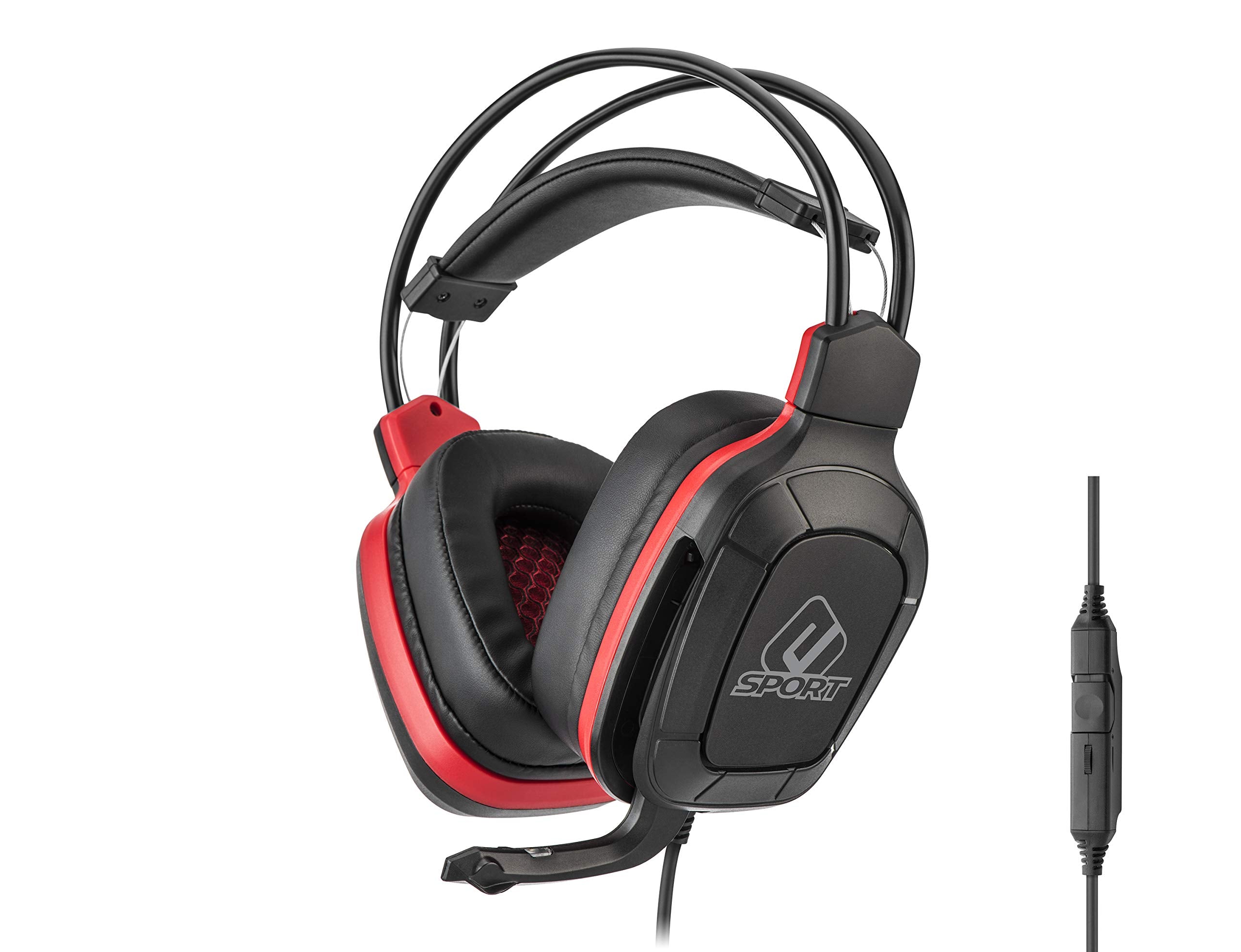 Subsonic - Casque Gamer avec Microphone, Pro Gaming 50, Rouge Esport (PS4 Slim/Pro/Xbox One/PC/Nintendo Switch - Rouge Esport