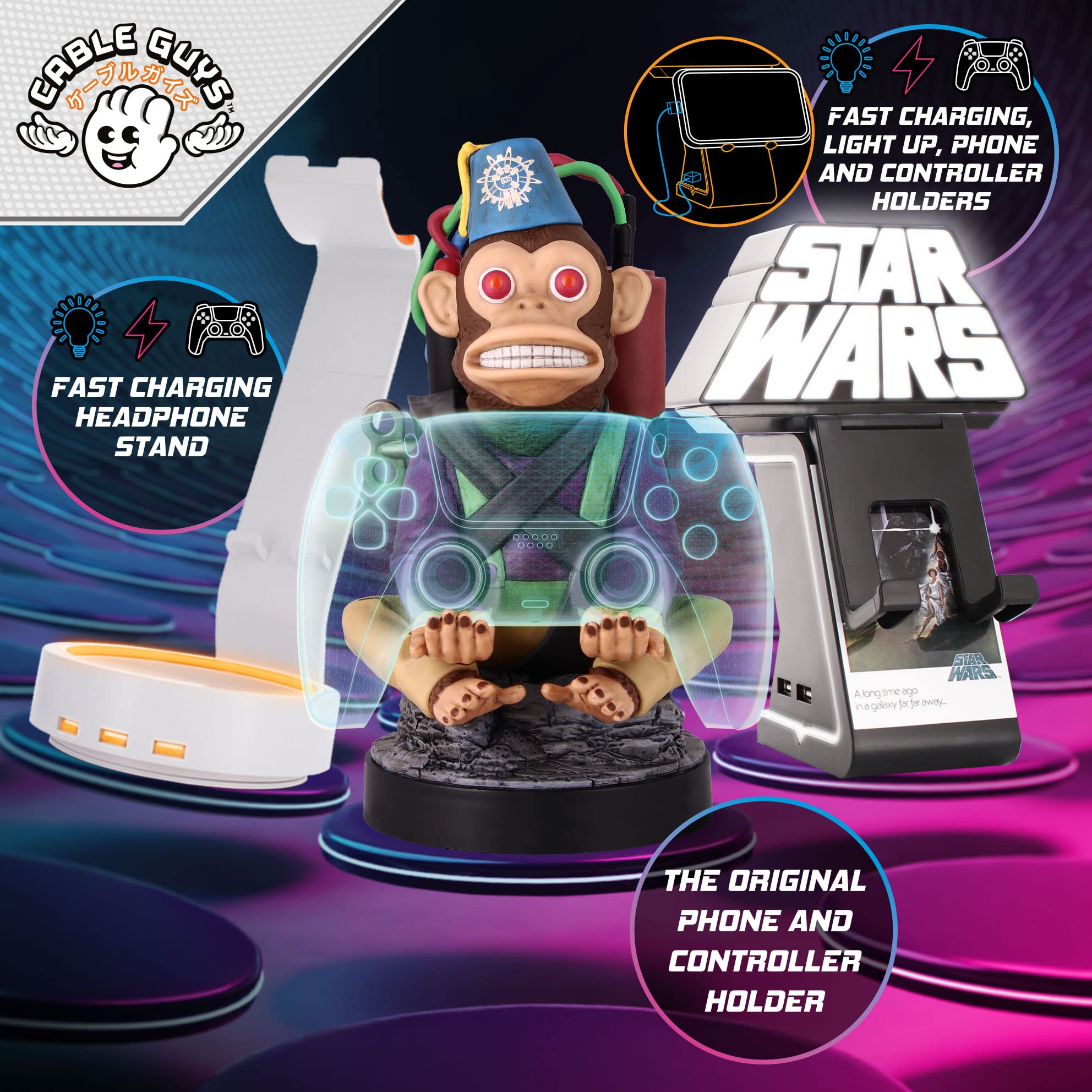 Cable Guys - Star Wars Ahsoka Tano Gaming Accessories Holder & Phone Holder For Most Controller ( XBOX - , Play Station, Nintendo Switch) & Phone
