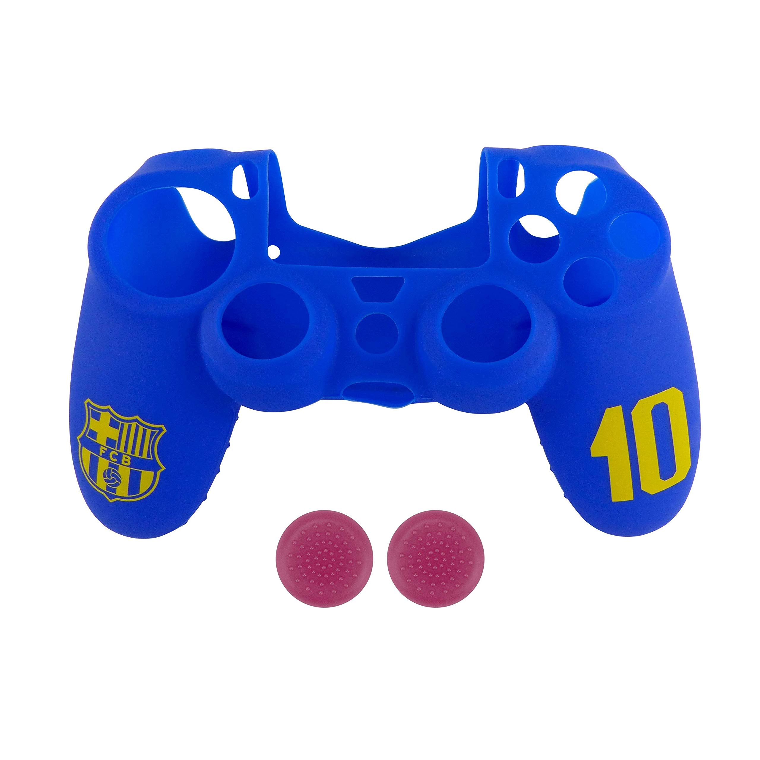Subsonic - Funda De Silicona Para Mando Y Carcasa Blanda Antideslizante Con Thumb Grips Caps De PrecisióN Para Joysticks [Licencia Oficial Fcb Fc Barcelona] ( PS4 - )