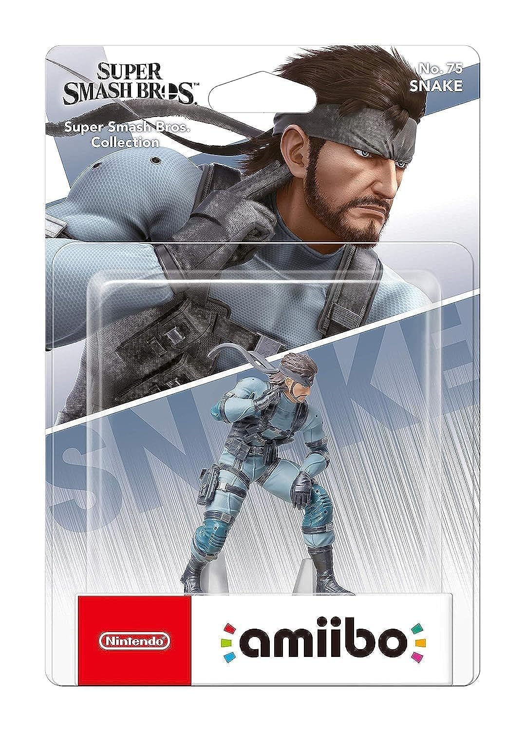 Nintendo Amiibo Solid Snake – Figura Interactiva Colección Super Smash Bros, Compatible con Switch, 3DS y Wii U