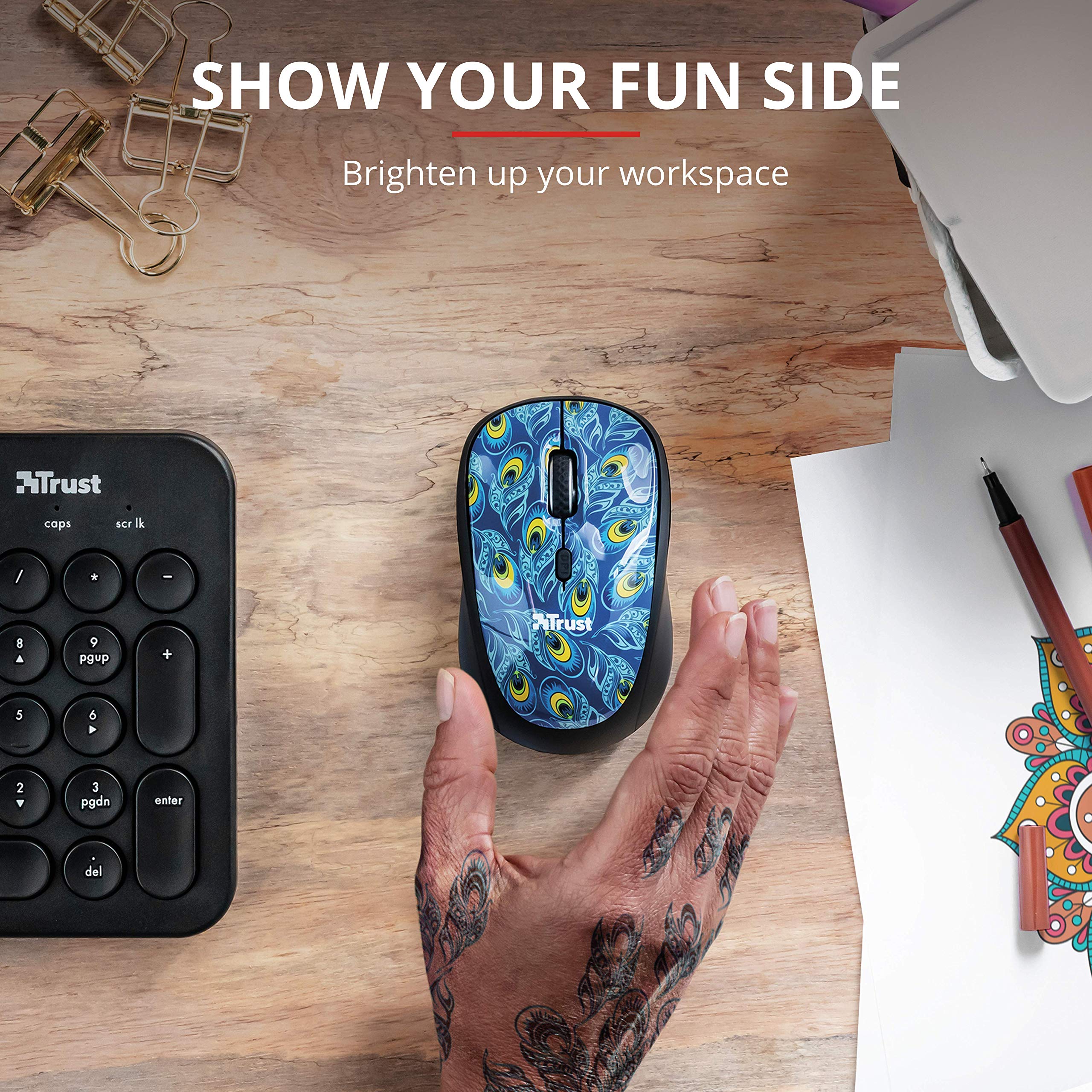 Souris sans fil Trust Yvi - Bleue