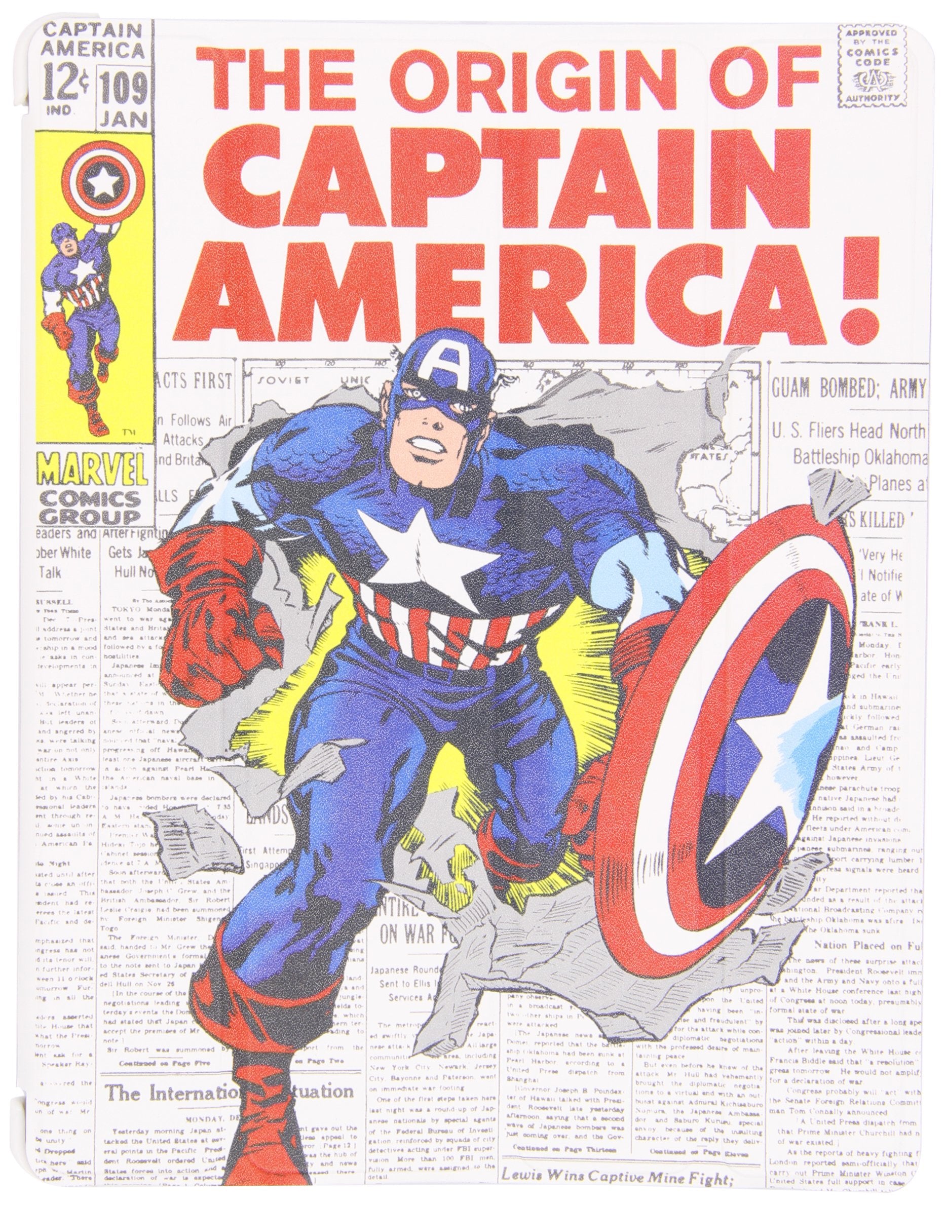 Funda Capitan America Folio Con FuncióN Stand (Ipad 2/3)