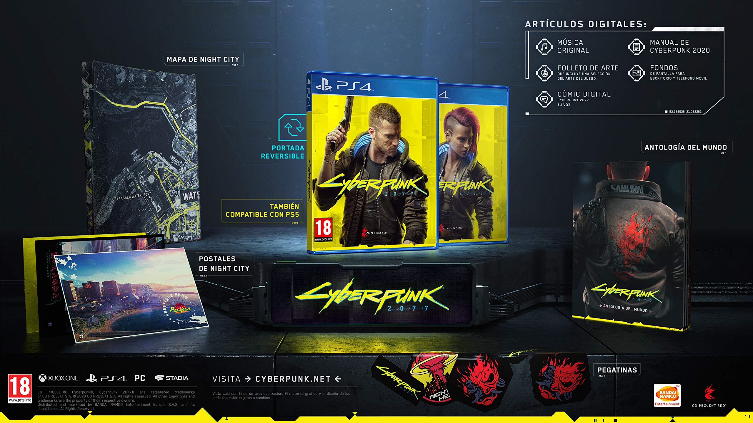 Cyberpunk 2077 PS5 - [PAL ESP] - Nuevo - Edición Day One
