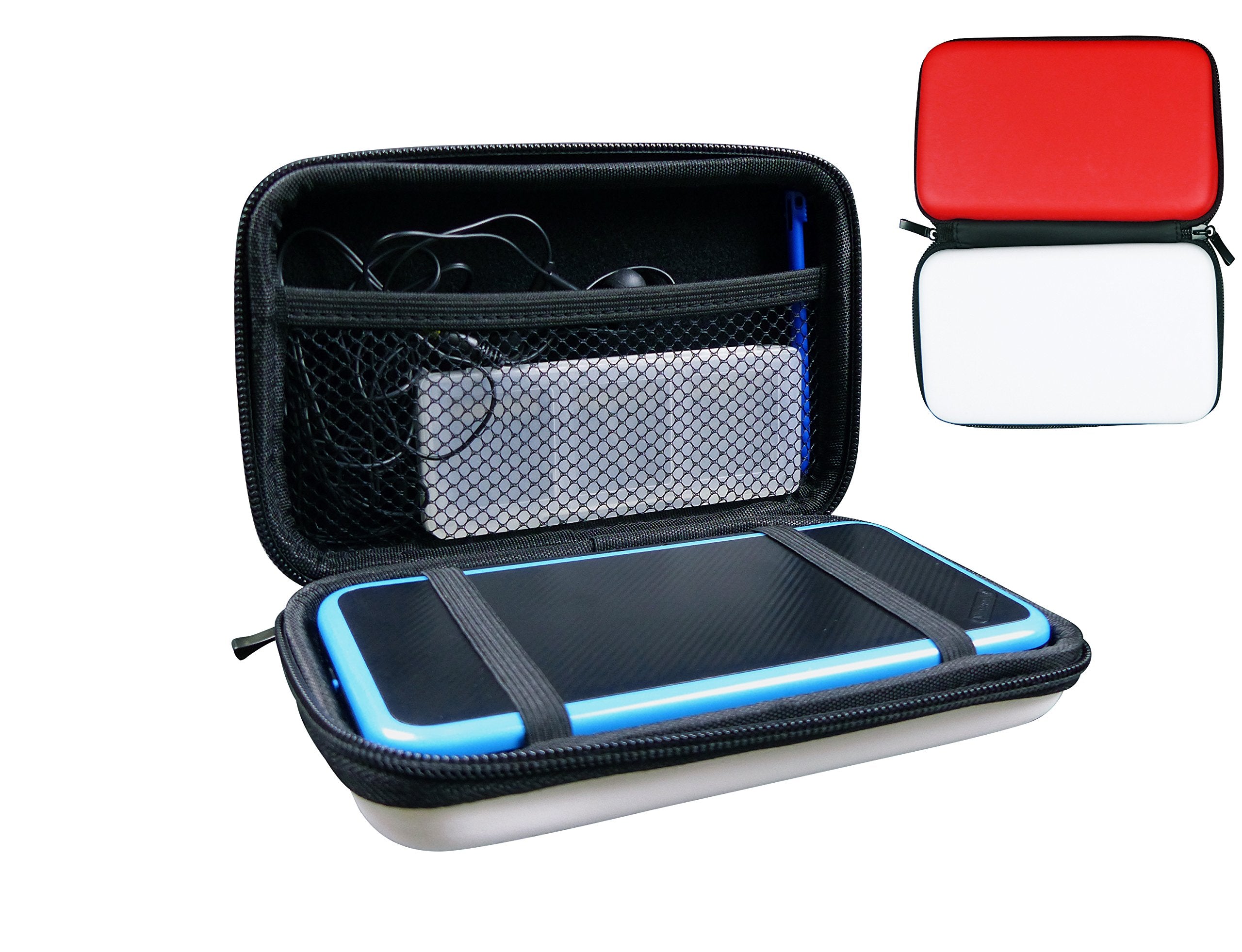 Subsonic - Étui de protection rigide pour console et accessoires, rouge et blanc (Nintendo 2Ds)