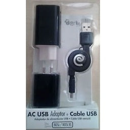 Cable Y Adaptador Dertech Ac Usb + Cable Usb ( DS - i XL/3DS/3DX)