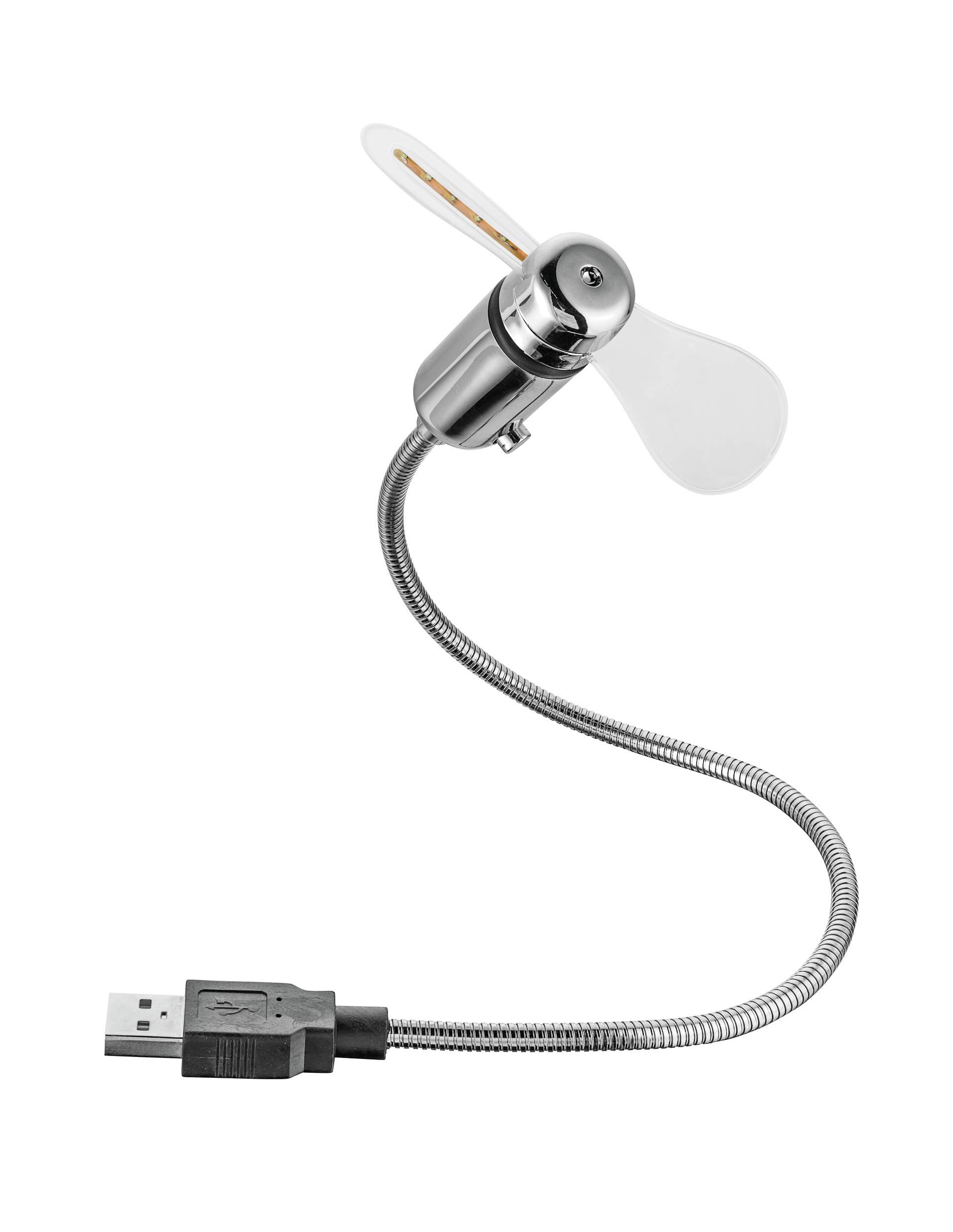 Trust 23235 - Miniventilador (Usb, Reloj Led) Color Plata