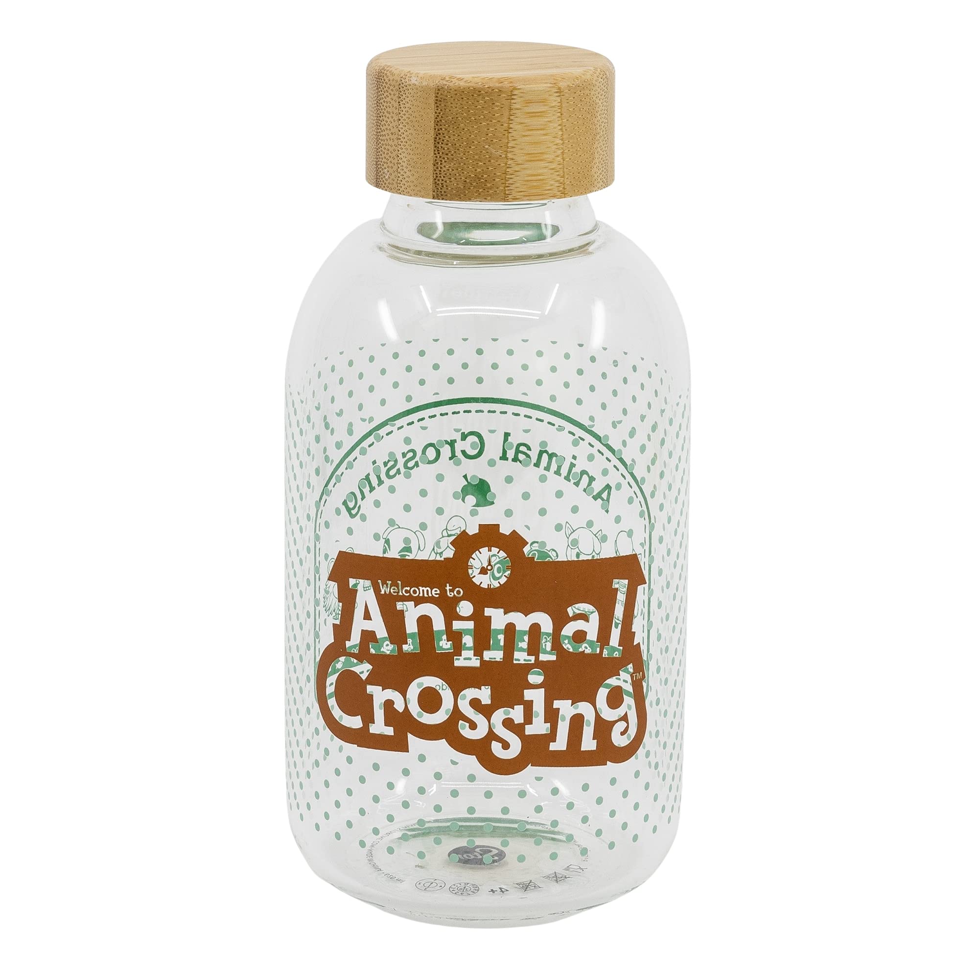Botella De Agua De Cristal De Borosilicato Reutilizable De 620 Ml Con TapóN HerméTico De Animal Crossing