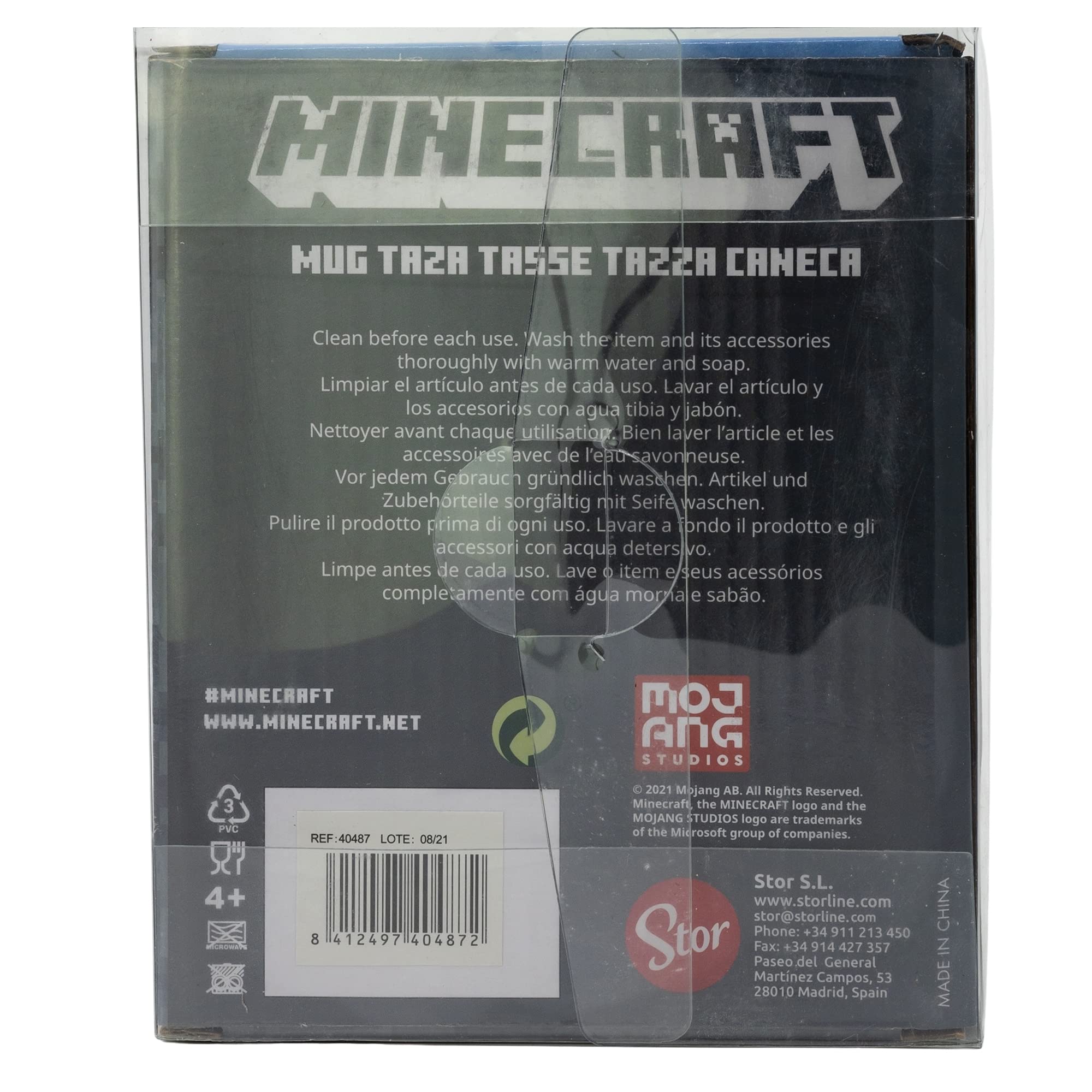 Merchandising Minecraft Taza CeráMica 3d 440 Ml - En Caja Regalo