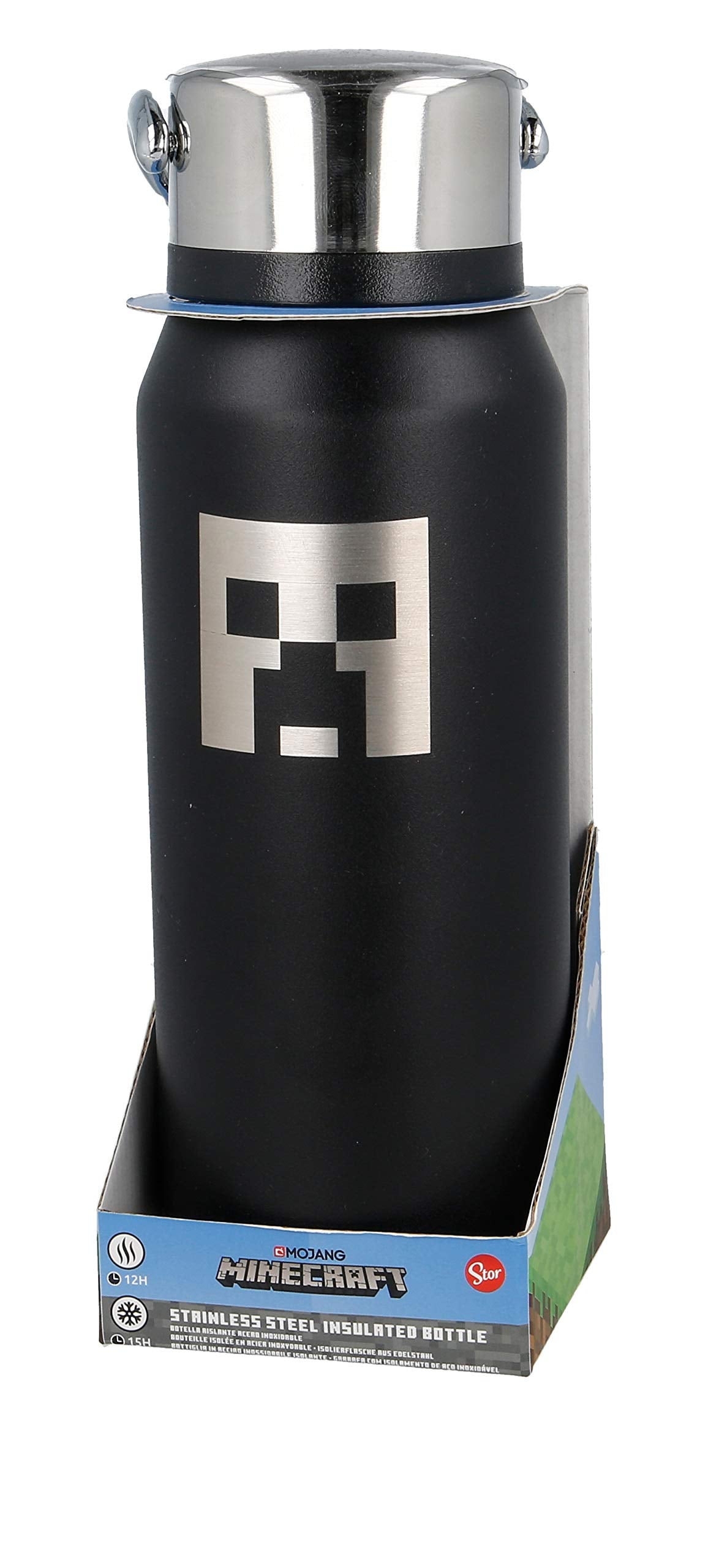 Stor8412497021840acero Inoxidable TéRmica Botella, 505 Ml Capacidad, Minecraft Hugo