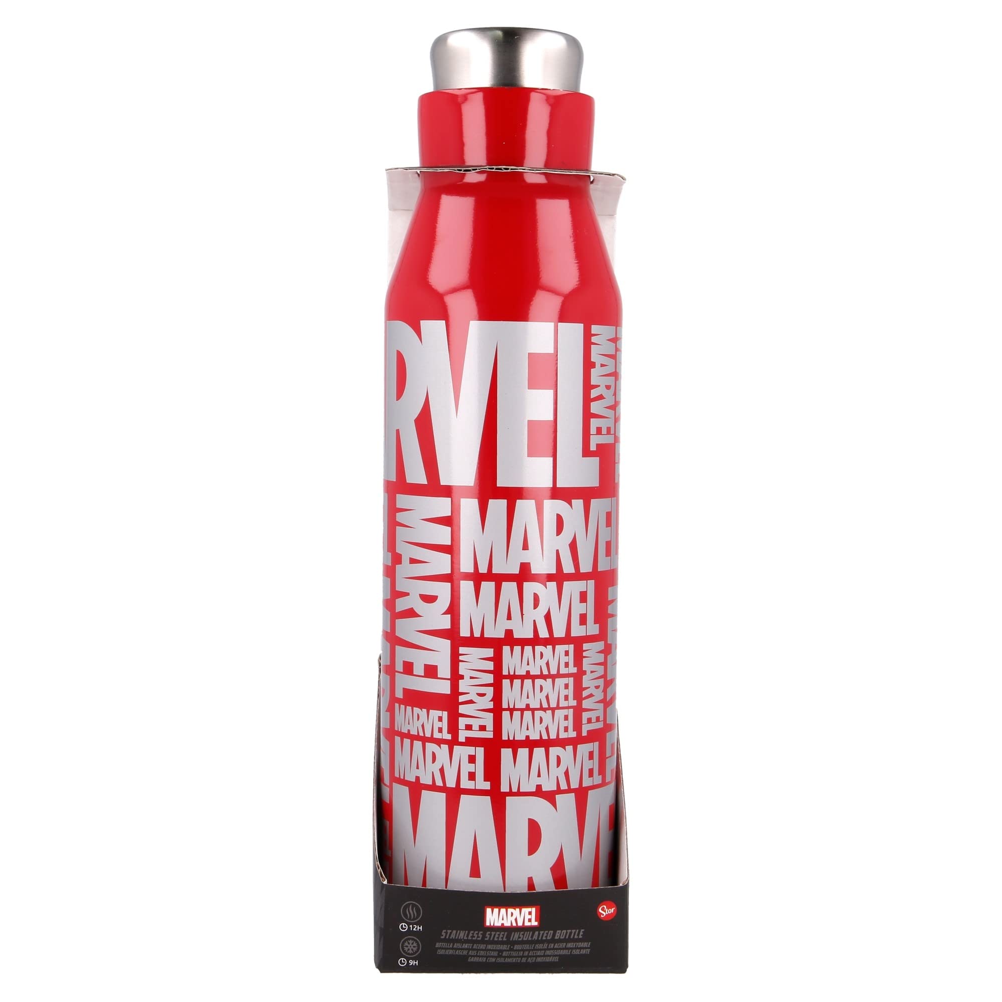 Botella Reutilizable TéRmica De Acero Inoxidable De 580 Ml De Marvel