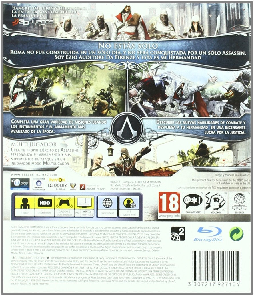 Pack Ezio Auditore Ac La Hermandad + Ac 2 PS3 - [PAL ESP] - Nuevo