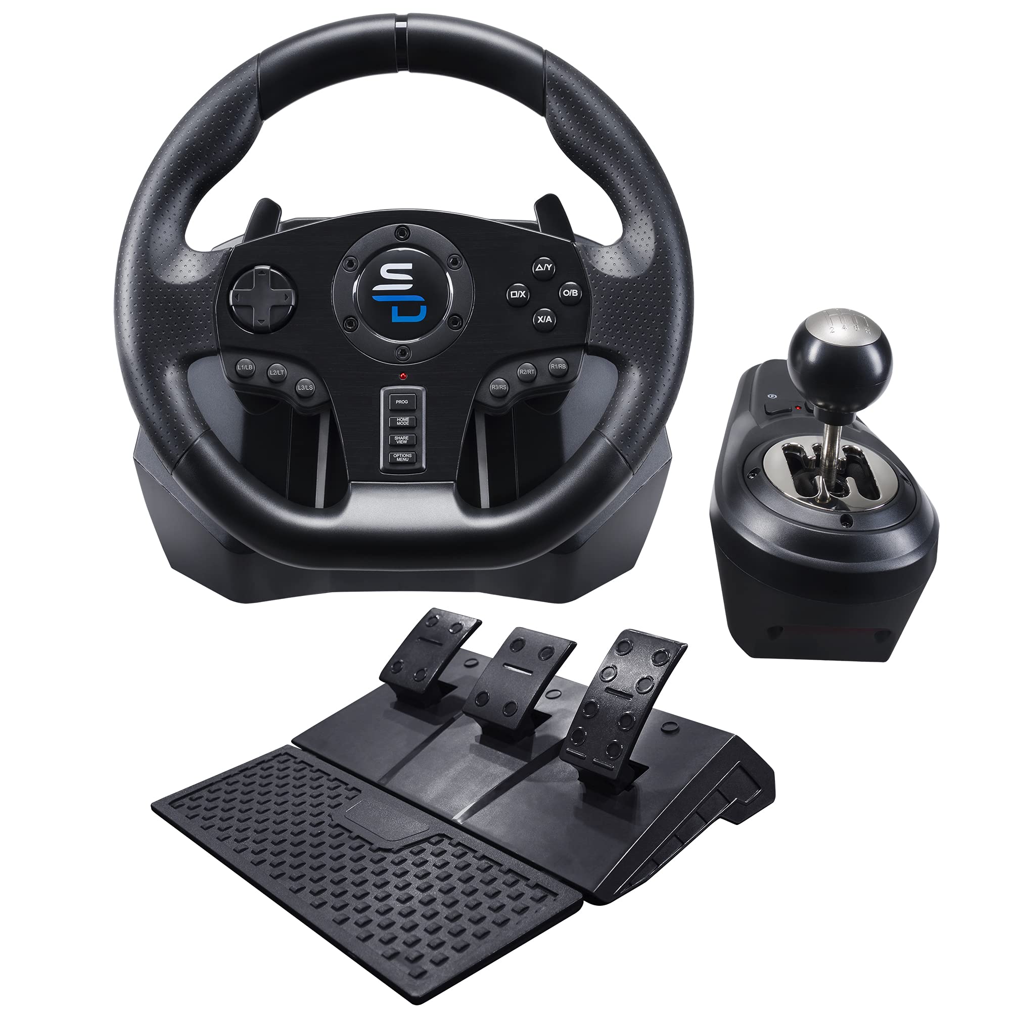 Subsonic - Volante De Carreras Gs850-X Con Cambio Manual, 3 Pedales Y Levas Para XBOX - Series X/S, PS4, Xbox One (programable para todos los juegos)