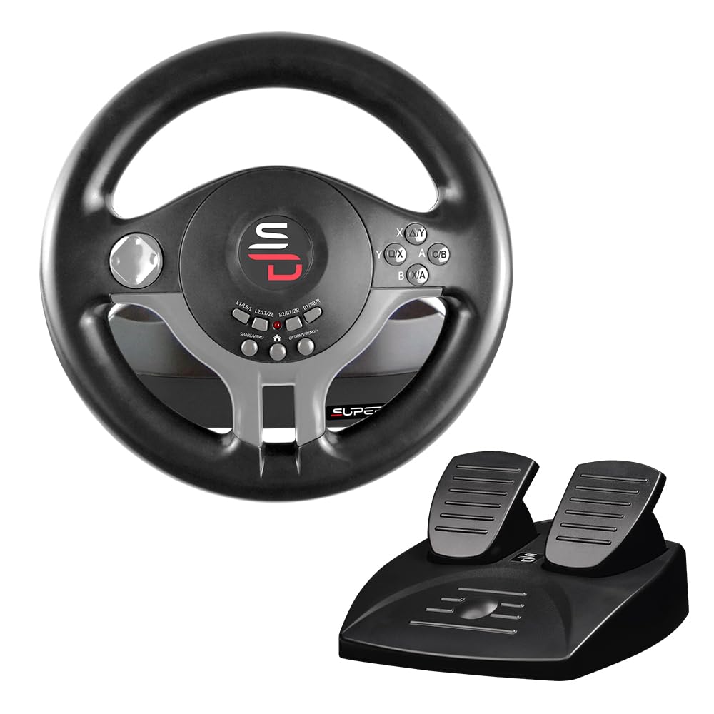 Subsonic Sv250 Superdrive - Volante De Carreras Con Pedales Y Paletas De Cambio Para NINTENDO SWITCH - , PS3, PS4, Xbox One, PC