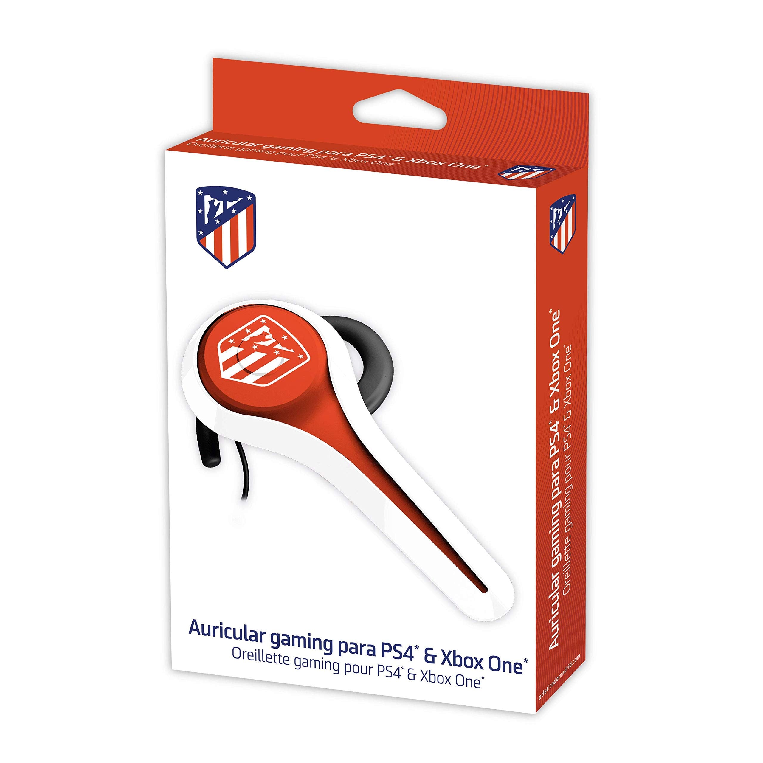 Subsonic - Auricular Gaming Y Kit PeatóN Licencia Oficial Atm AtléTico De Madrid Compatible Playstation 4 - PS4 - Pro - PS4 Slim - Xbox One - PS3 - Smartphone - Tableta - iPhone 4 - iPhone 5 iPhone 6