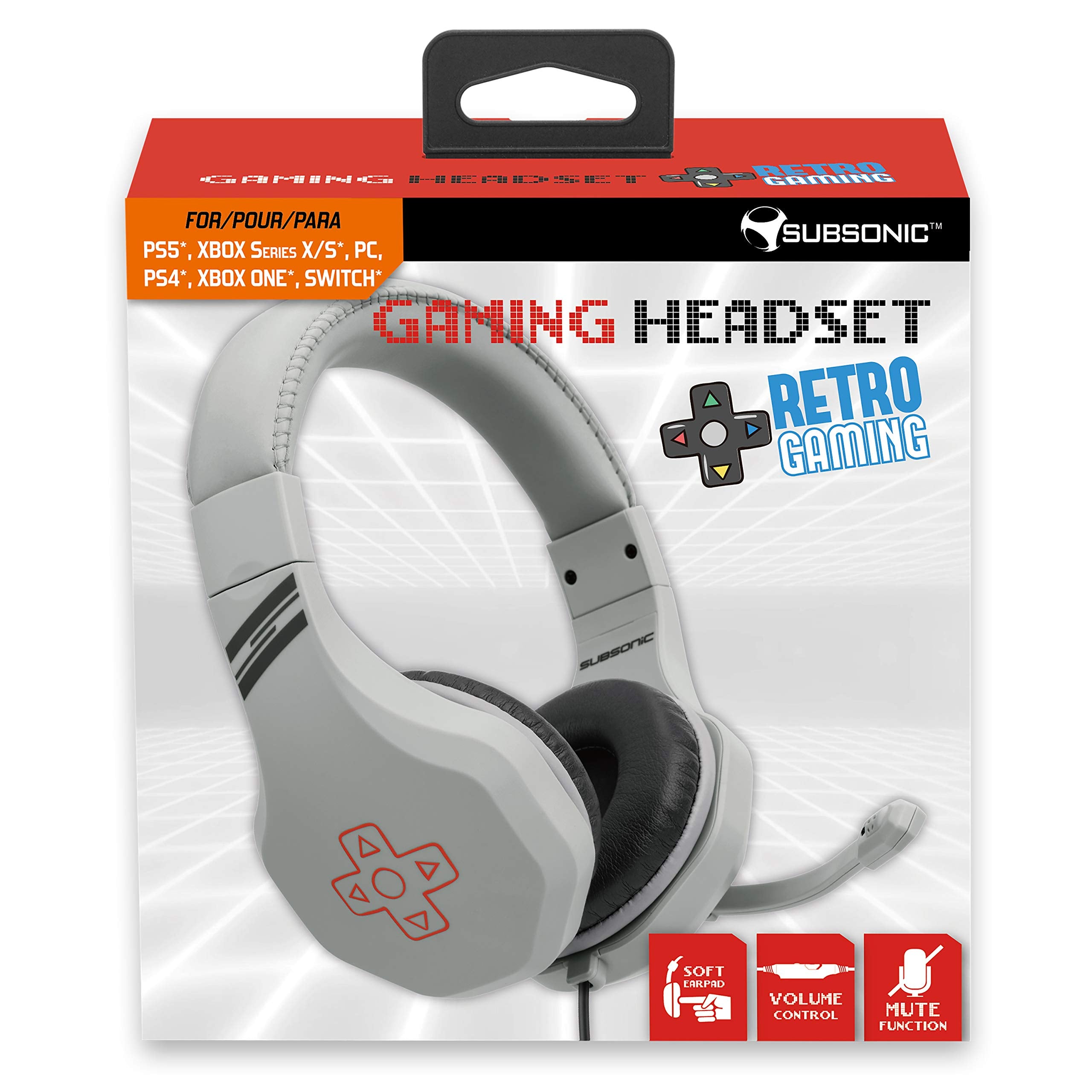 Subsonic Auriculares Gaming Para Juegos Con MicróFono Para Playstation 4 - PS4 - Slim / Pro - Xbox One - PC - Nintendo Switch - Accessorios edición Gamer Battle Royal con extensión Switch
