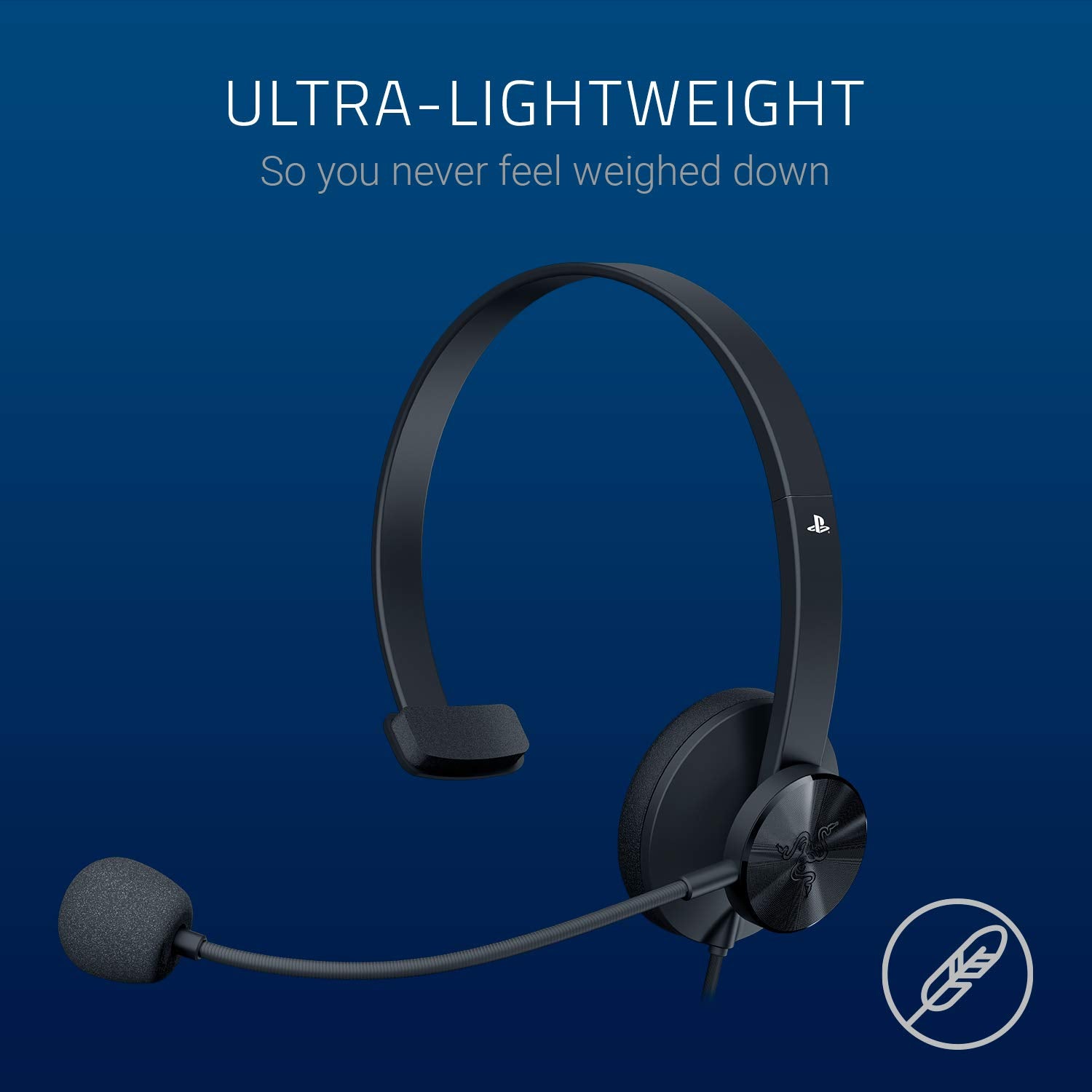 Razer Tetra pour PlayStation - Casque de chat de jeu ultraléger pour PlayStation, microphone cardioïde, suppression du bruit ambiant, contrôle du volume, connecteur Dual Shock 4