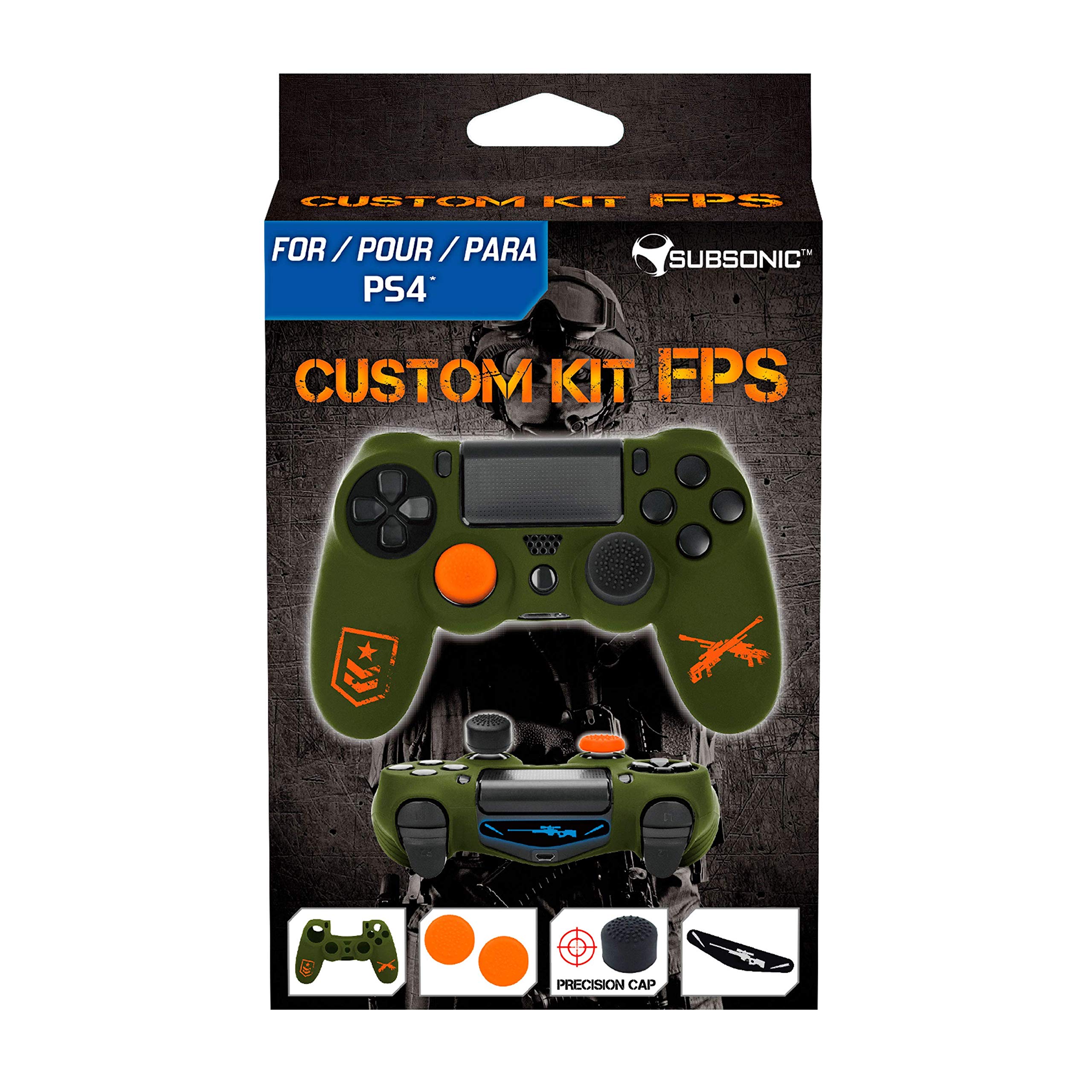 Subsonic - Funda Protectora Silicona Y Thumb Grip Caps Para Mando PS4 - FPS 2018