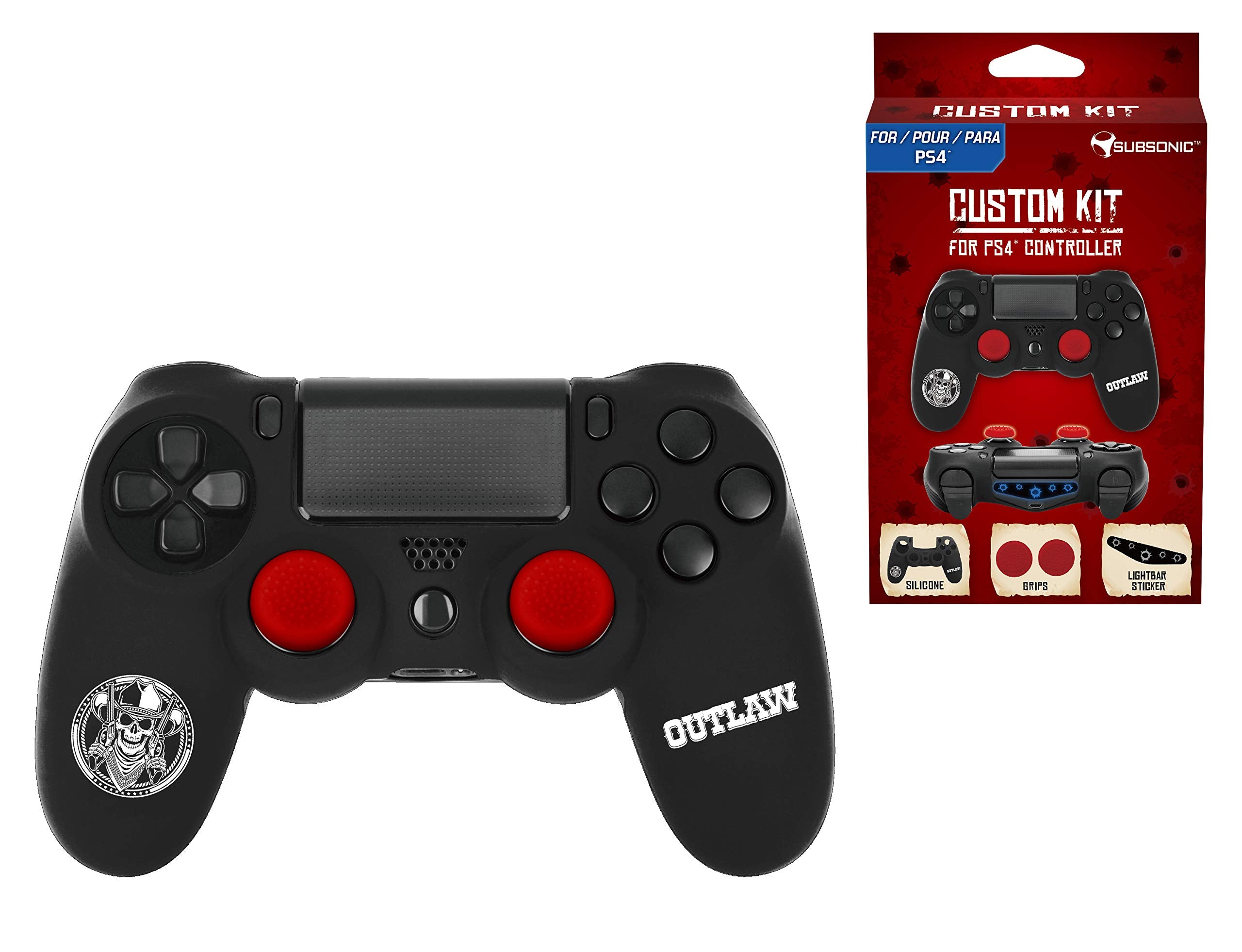 Subsonic - Funda Protectora Silicona Y Thumb Grip Caps Para Mando PS4 - Xestern 2018