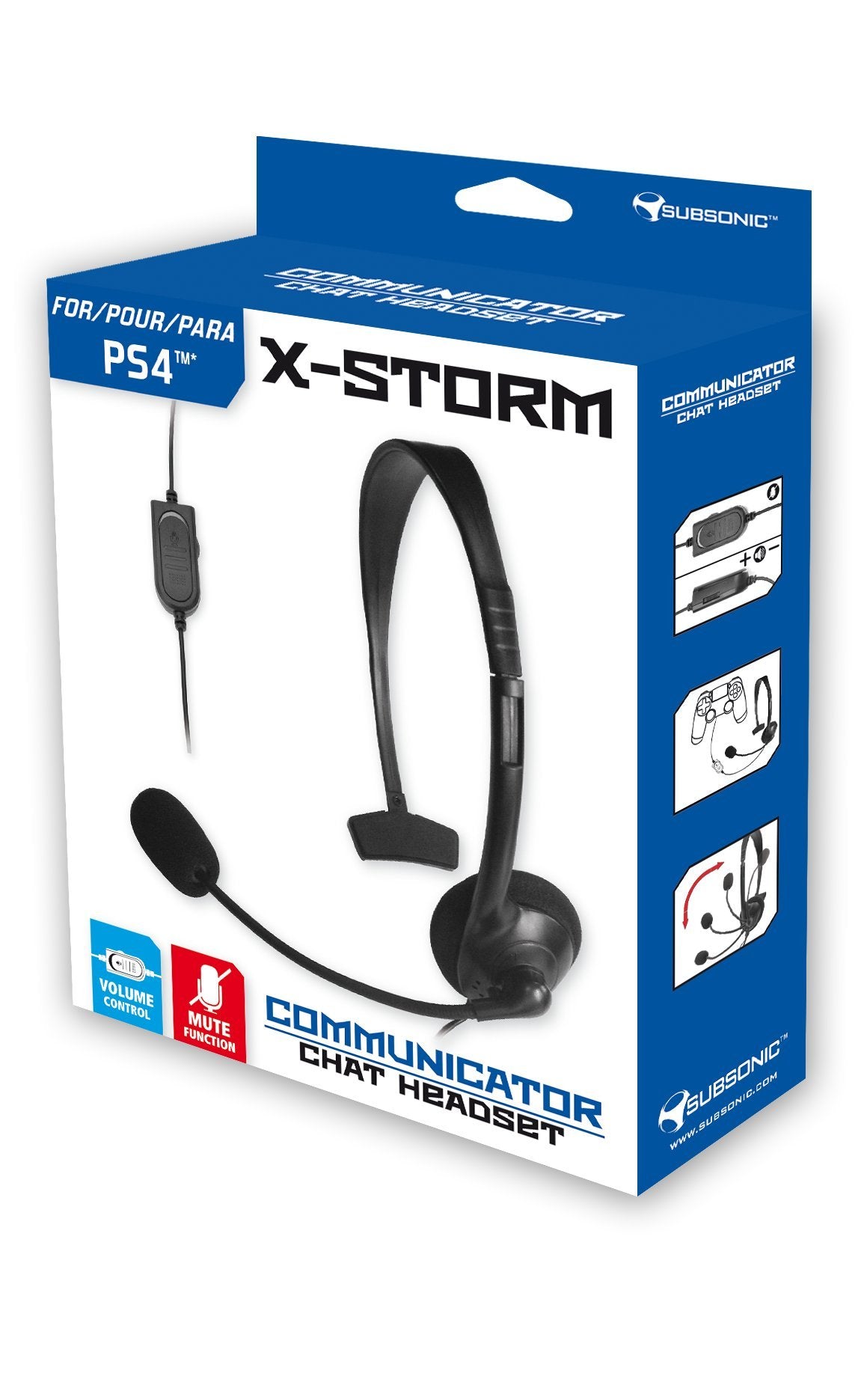 Subsonic - Auriculares Con MicróFono, X-Storm Communicator ( PS3 - , PS4)