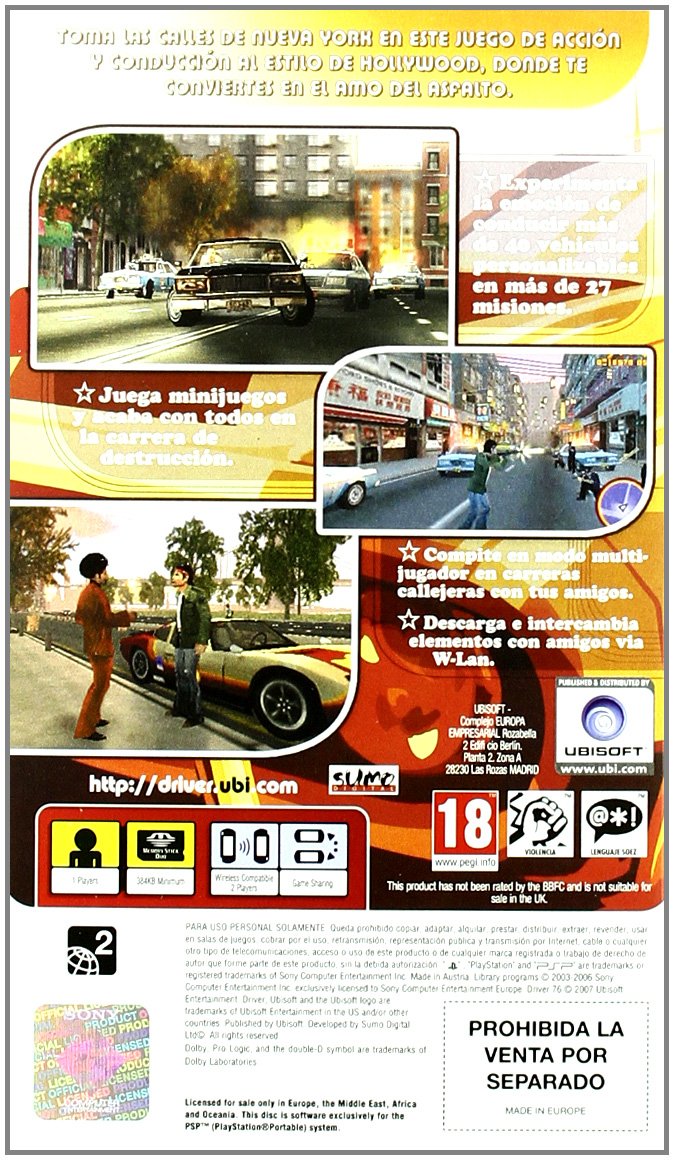 Driver 76 PSP - PAL ESP - Nuevo
Prince Of Persia 3 PSP PAL ESP - Nuevo