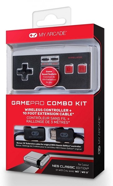 Retro Gaming - Kit Combo : Manette sans fil pour Nes Classic + Câble 3M