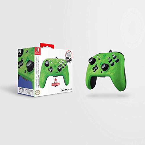 PDP Faceoff Deluxe + Contrôleur de câble audio PDP pour Switch en camouflage vert