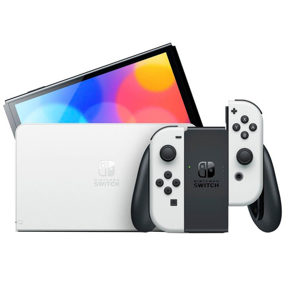 NINTENDO SWITCH - Versión OLED Blanca/ Incluye Base/ 2 Mandos Joy-Con