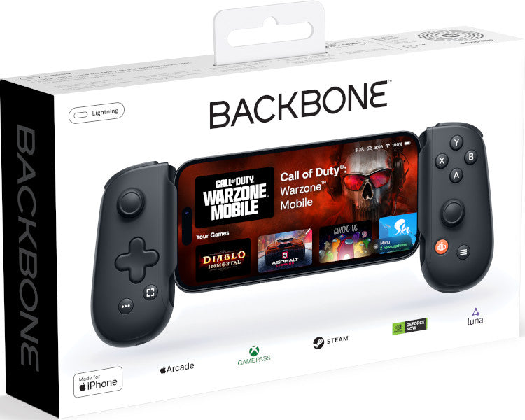 BACKBONE GAMEPAD XBOX PARA IPHONE CARGADOR CON LIGHTNING (BLACK) (2.ª GENERACION)