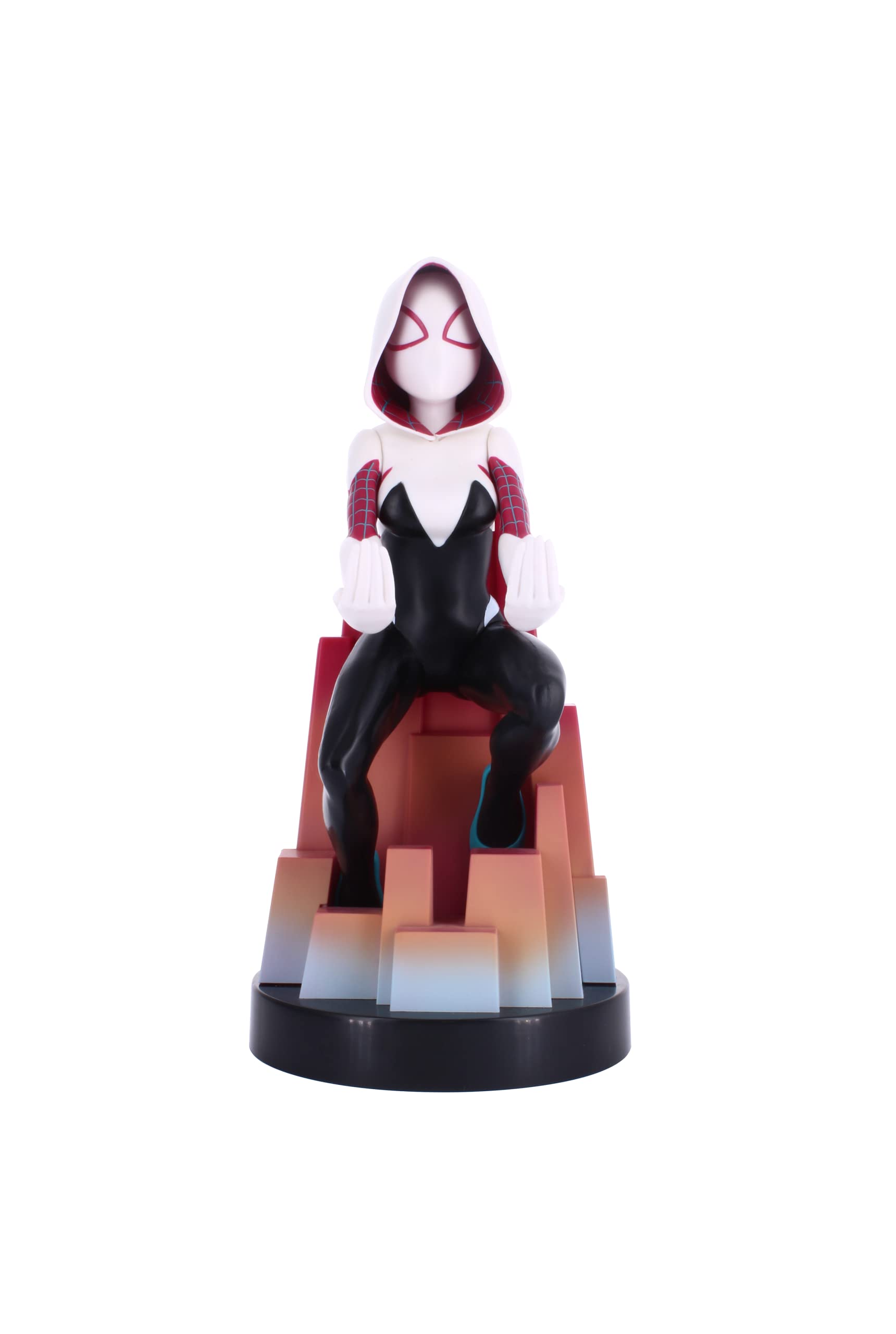 Cableguys Figura Gaming Marvel Spider-Man Spider-Gwen - Accesorio Soporte Para Mando O Smartphone - Cable Usb Incluido - 20 Cm