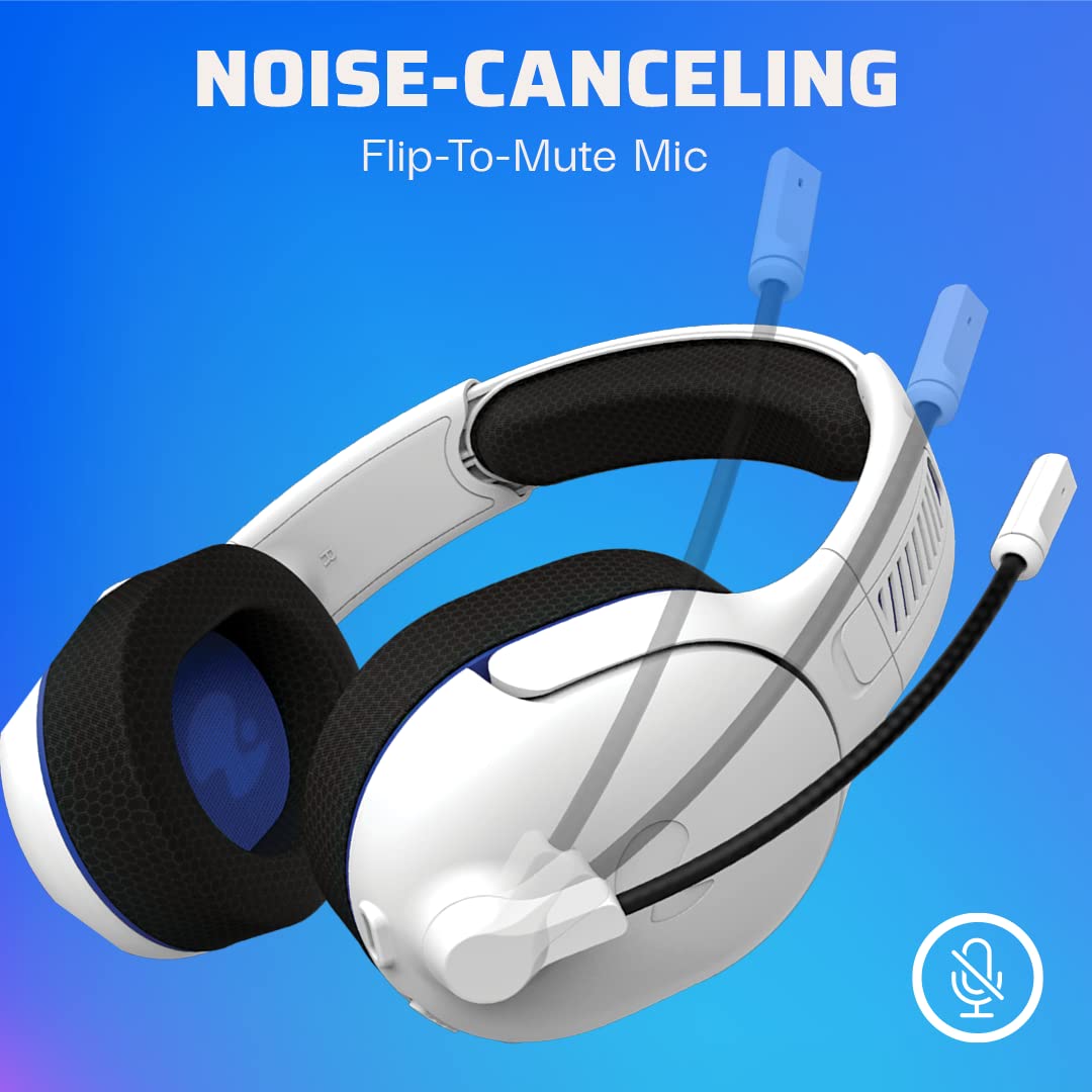Pdp Airlite Pro Wireless Auricular White With Noise Cancelling Microphone For Sony Playstation PS5 - PS4, Officially Licensed