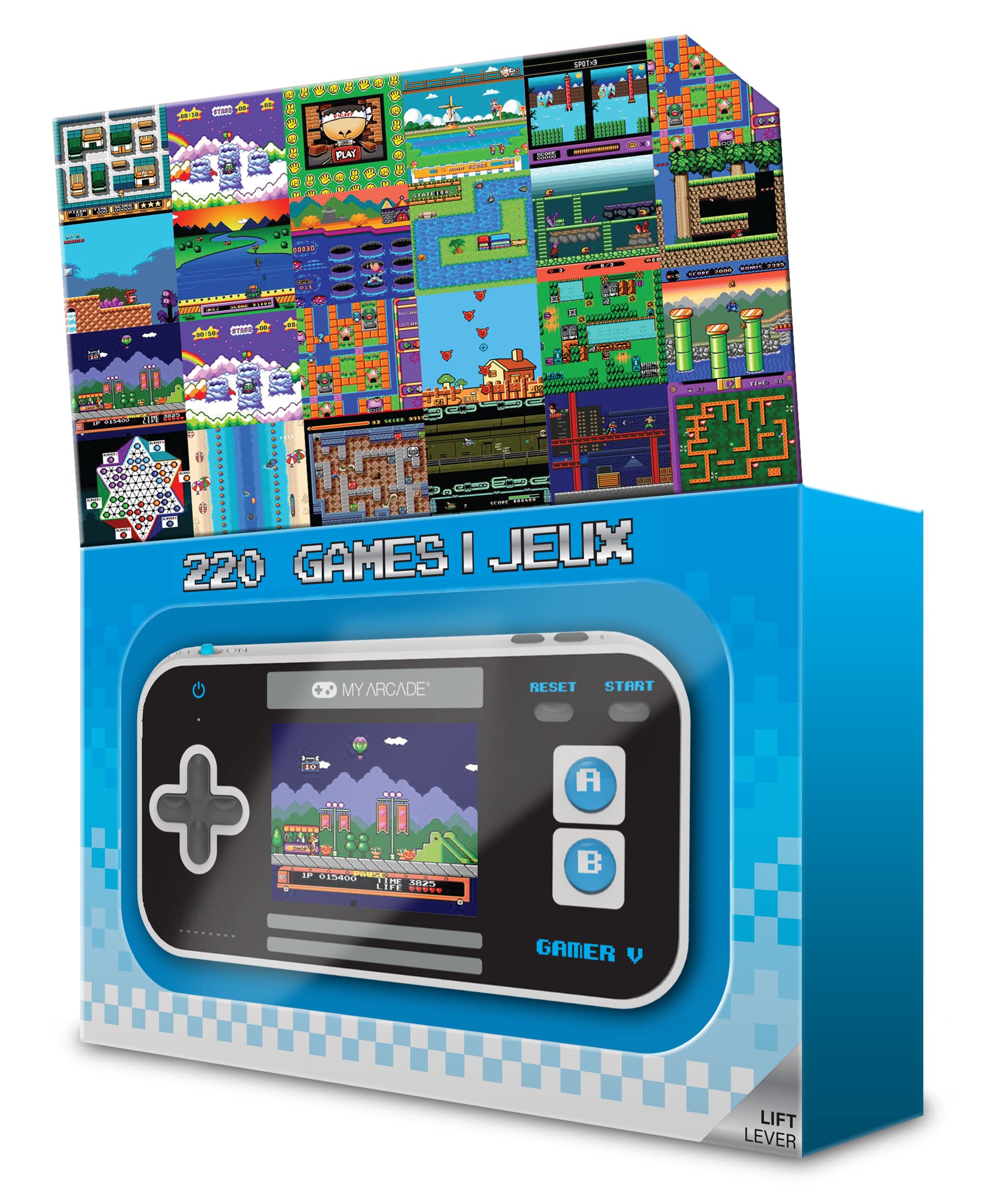 My Arcade Gamer V Classic-Blue: Sistema De Juego PortáTil Con 220 Juegos, Pantalla A Color De 2.5 Pulgadas, TamañO De Bolsillo (Dgun-3919)