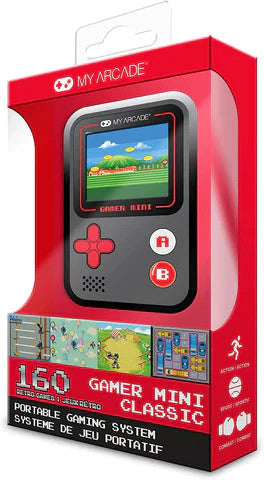 Gamer Mini Classic 160 En 1 Noir Gris Rouge