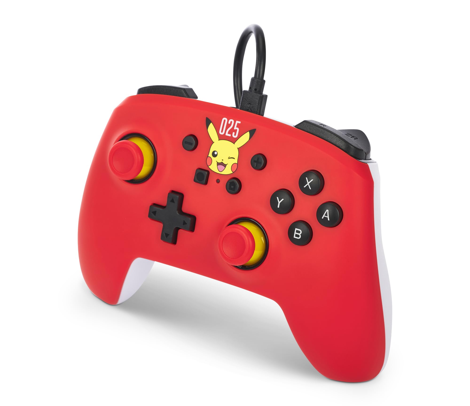Mando Nintendo Switch Powera Con Cable Pikachu Riendo - Nuevo