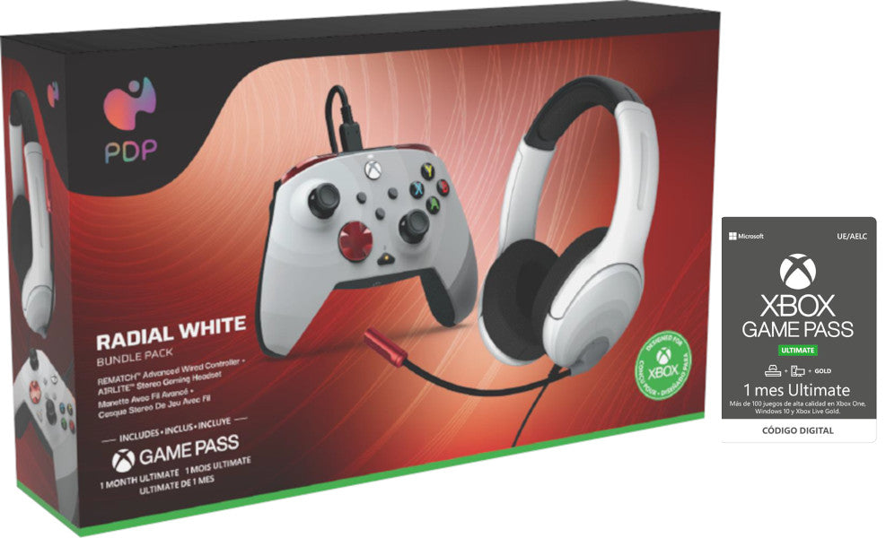 Mando Pdp Bundle Radial White + Auriculares Gaming ( XBOX - SERIES X) - Game Pass 1 mes incluido